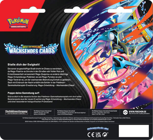 Pokémon Wachsendes Chaos – 3er Blister | Deutsch | Promo Karte & Booster | Release: 22.05.2026
