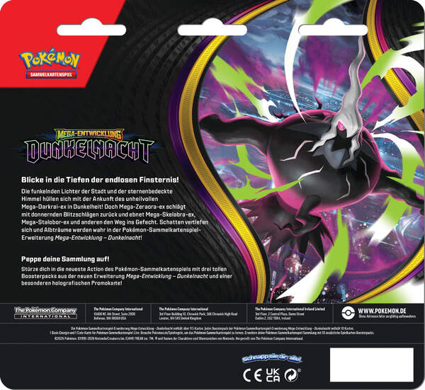 Pokémon Dunkelnacht – 3er Blister | Deutsch | Promo Karte & Booster | Release: 17.07.2026