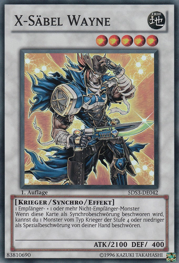 X-Säbel Wayne - 5DS3-DE042 - Super Rare - Deutsch - 1. Auflage - Starter Deck: Duelist Toolbox - Yugioh