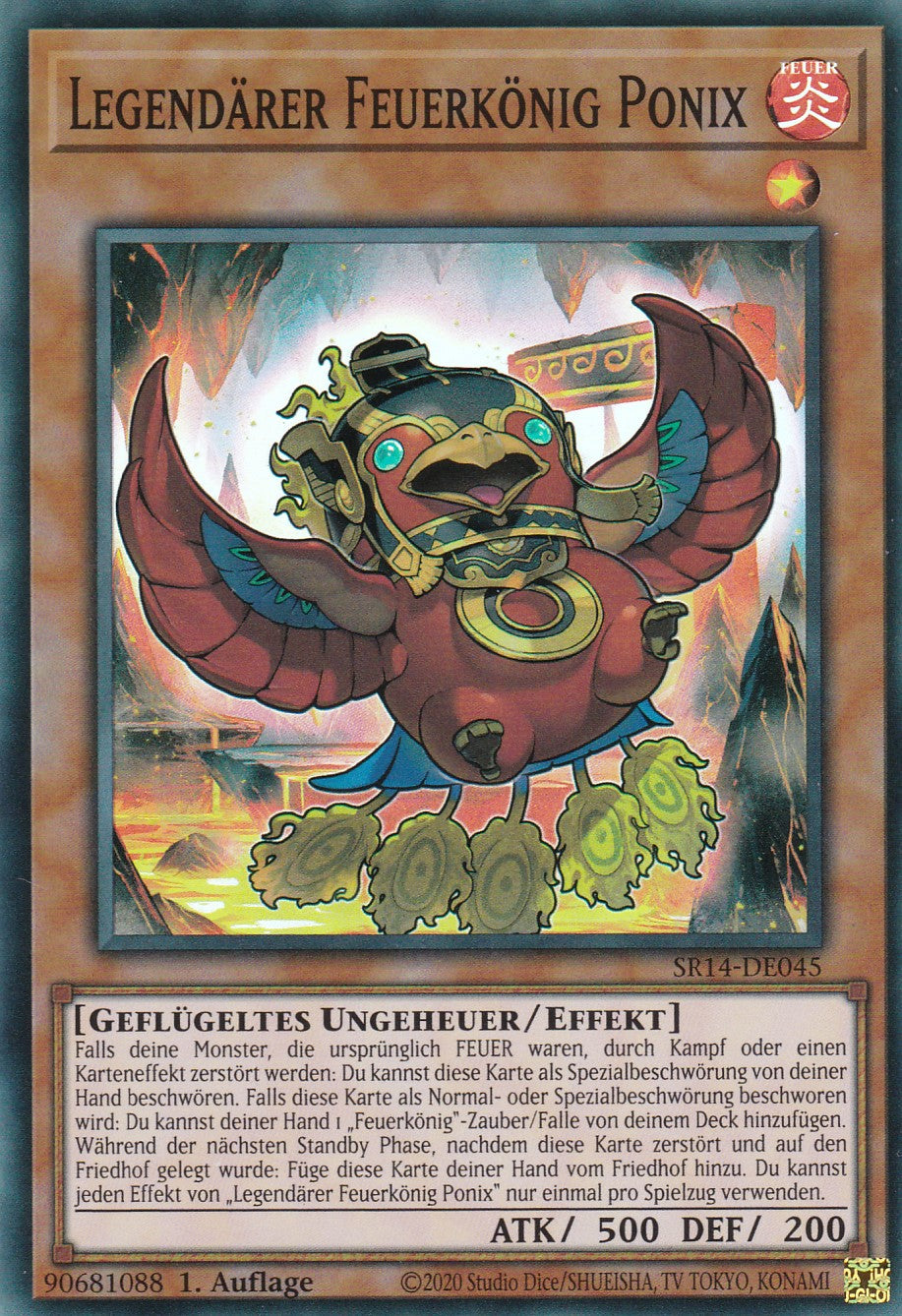 Legendärer Feuerkönig Ponix - SR14-DE045 - Super Rare - 1. Auflage - Super Rare - Structure Deck: Fire Kings