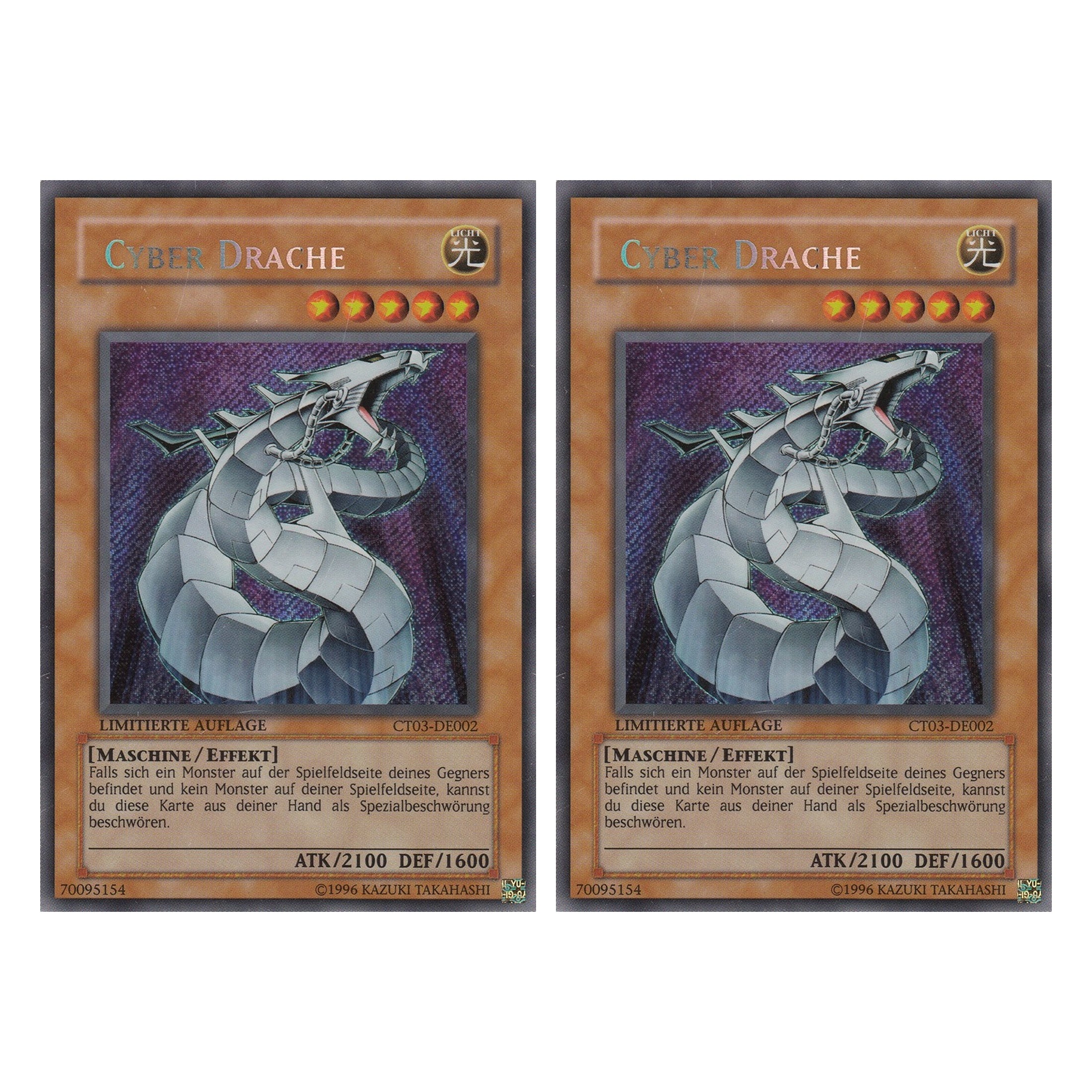 Cyber Drache - CT03-DE002 - Secret Rare - Deutsch - Limitierte Auflage - Collector's Tins 2006 - Duo Set (2 Stück) - Yugioh