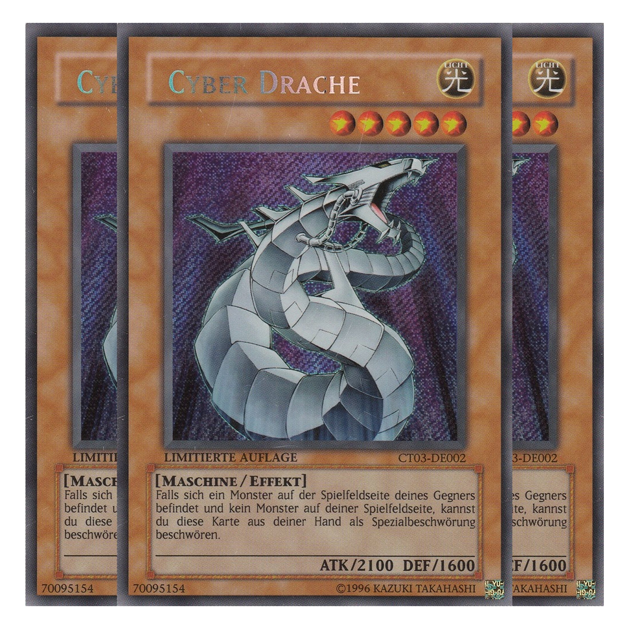 Cyber Drache - CT03-DE002 - Secret Rare - Deutsch - Limitierte Auflage - Collector's Tins 2006 - Playset (3 Kopien)