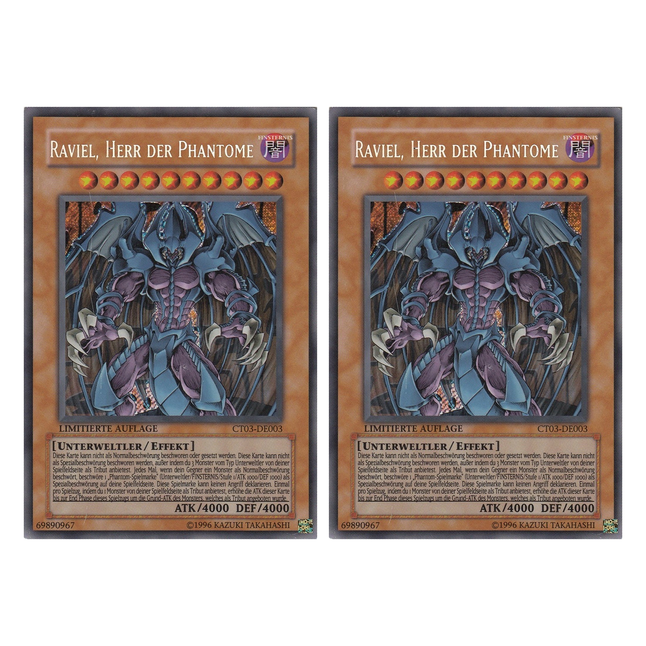 Raviel, Herr der Phantome - CT03-DE003 - Secret Rare - Deutsch - Limitierte Auflage - Collector's Tins 2006 - Duo Set (2 Stück) - Yugioh