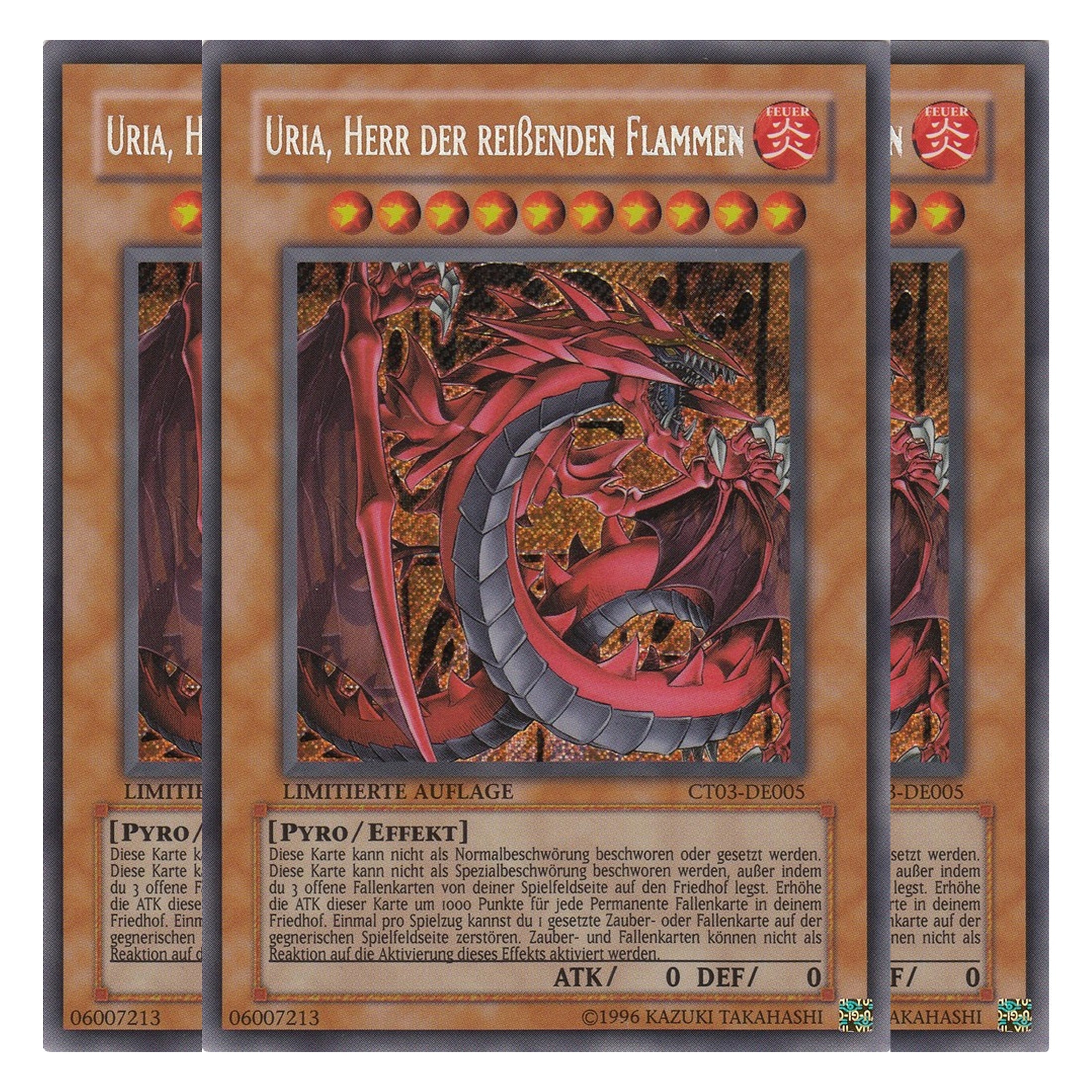 Uria, Herr der reißenden Flammen - CT03-DE005 - Secret Rare - Deutsch - Limitierte Auflage - Collector's Tins 2006 - Playset (3 Kopien)