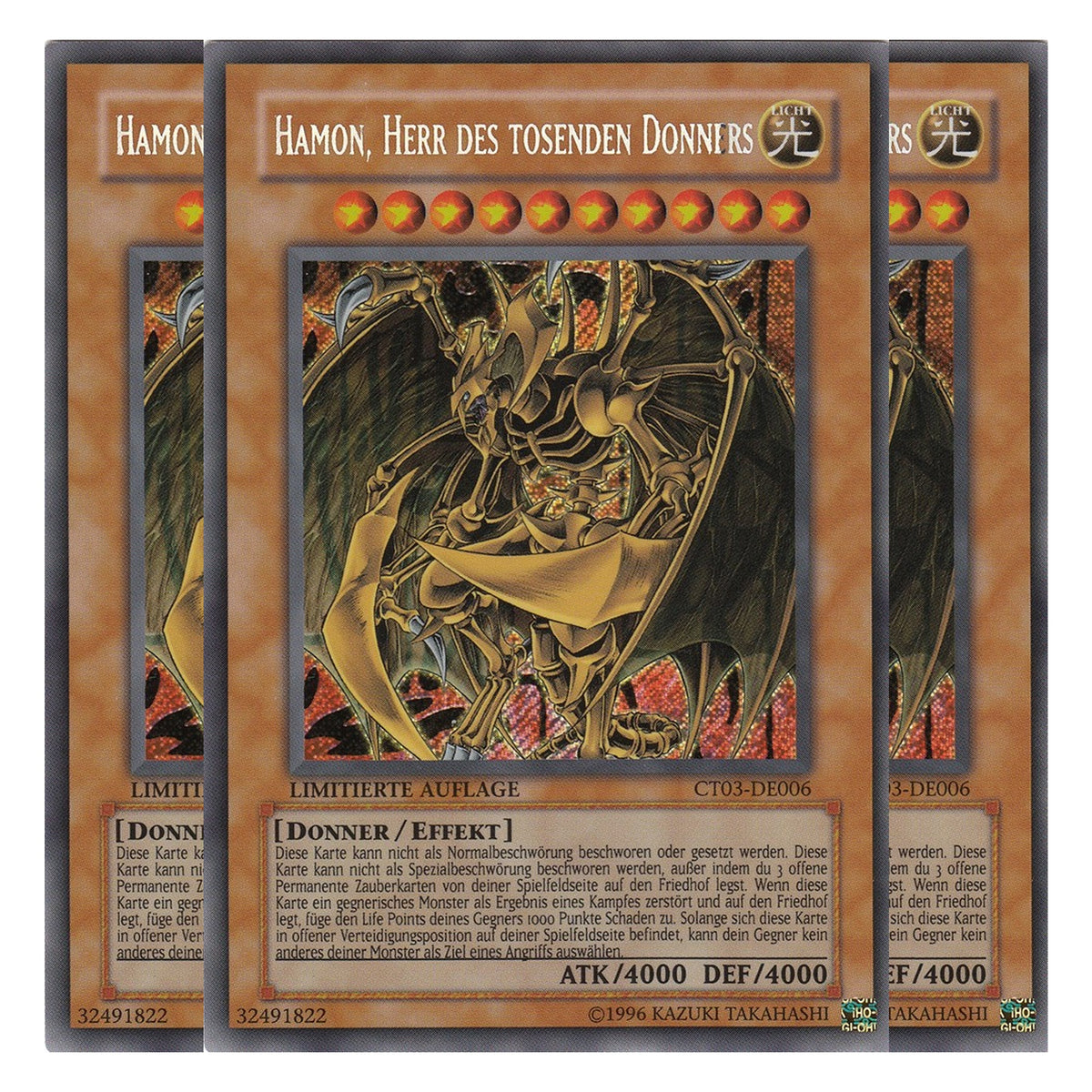 Hamon, Herr des tosenden Donners - CT03-DE006 - Secret Rare - Deutsch - Limitierte Auflage - Collector's Tins 2006 - Playset (3 Kopien)