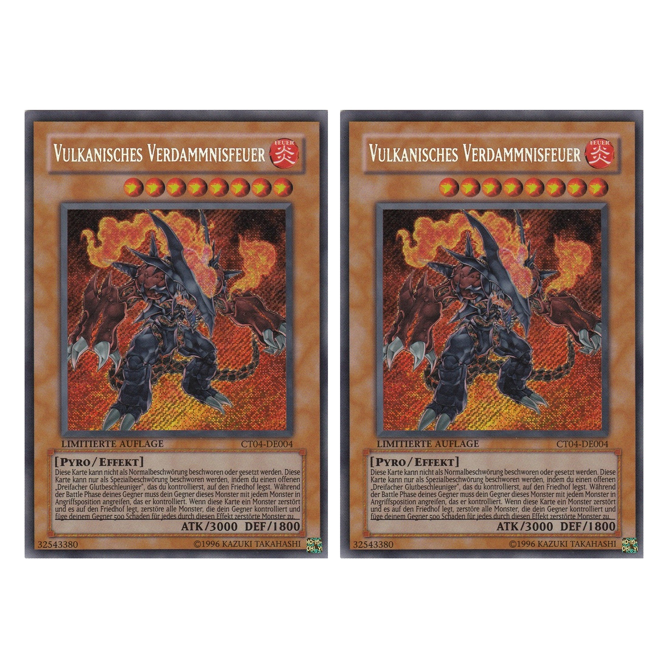 Vulkanisches Verdammnisfeuer - CT04-DE004 - Secret Rare - Deutsch - Limitierte Auflage - Collector's Tins 2007 - Duo Set (2 Stück) - Yugioh