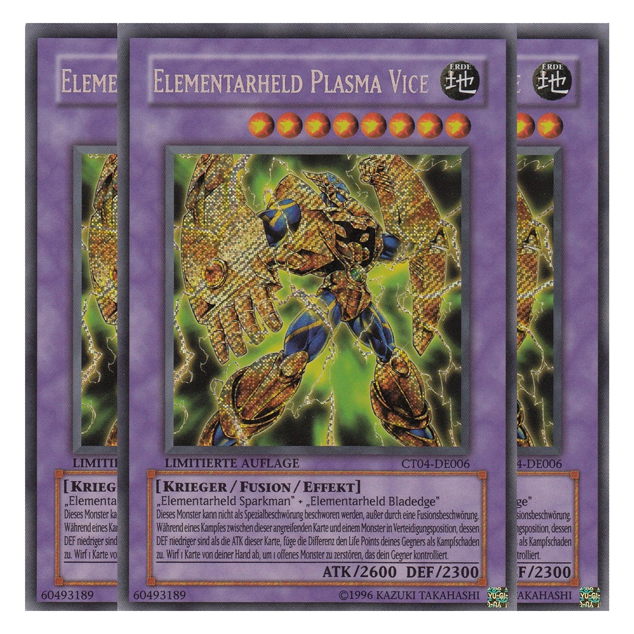 Elementarheld Plasma Vice - CT04-DE006 - Secret Rare - Deutsch - Limitierte Auflage - Collector's Tins 2007 - Playset (3 Kopien)