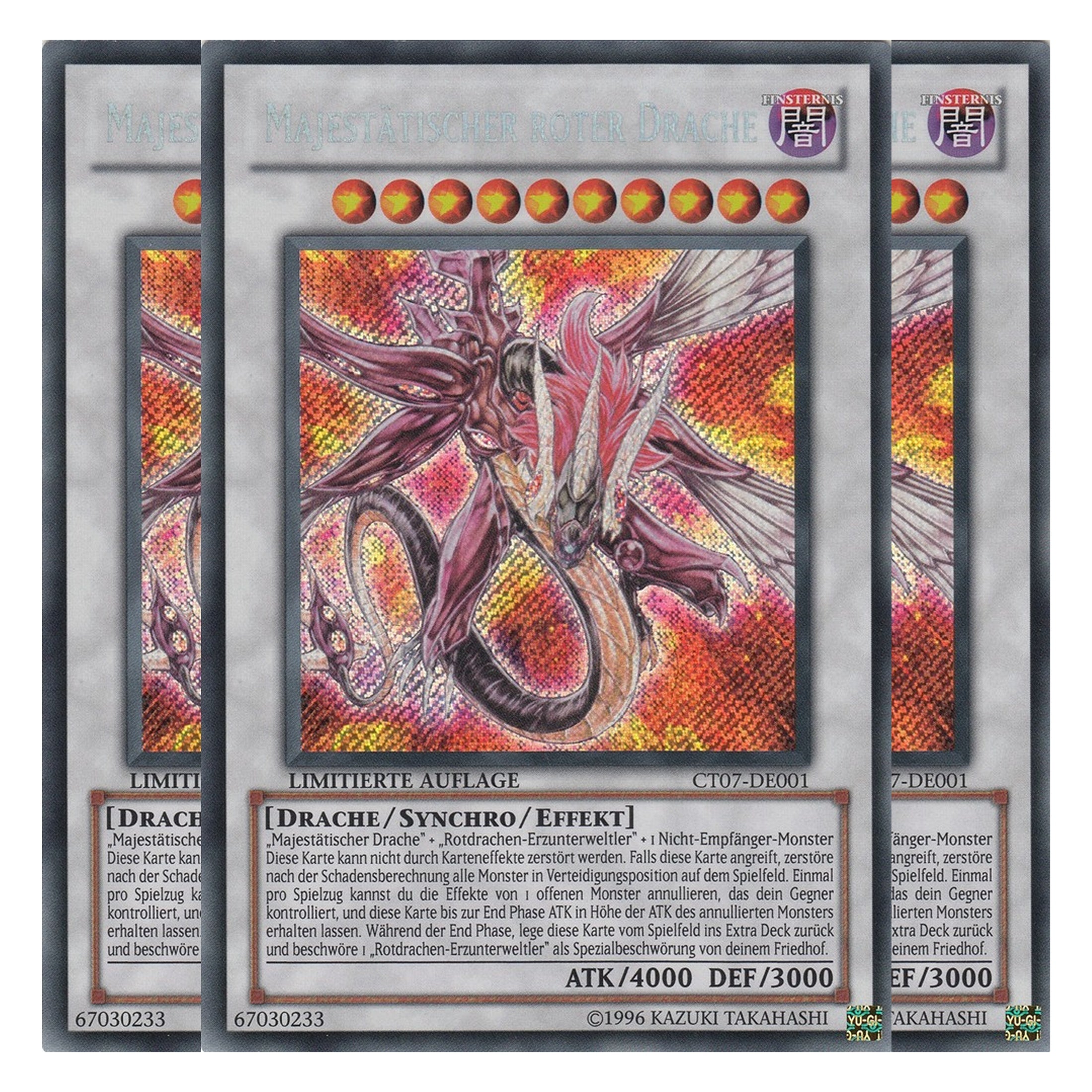 Majestätischer Roter Drache - CT07-DE001 - Secret Rare - Deutsch - Limitierte Auflage - Collector's Tins 2010 - Playset (3 Kopien)