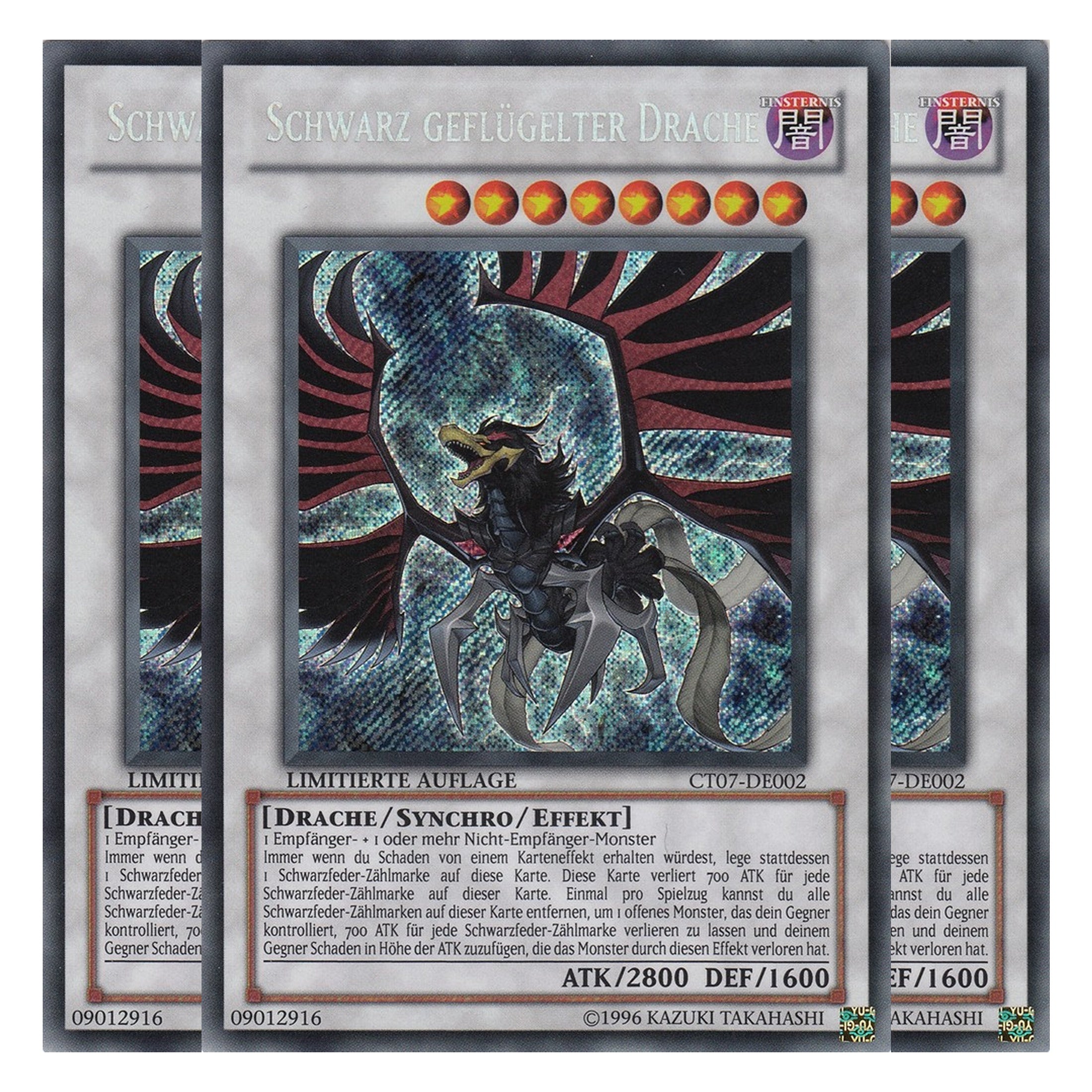 Schwarz Geflügelter Drache - CT07-DE002 - Secret Rare - Deutsch - Limitierte Auflage - Collector's Tins 2010 - Playset (3 Kopien)