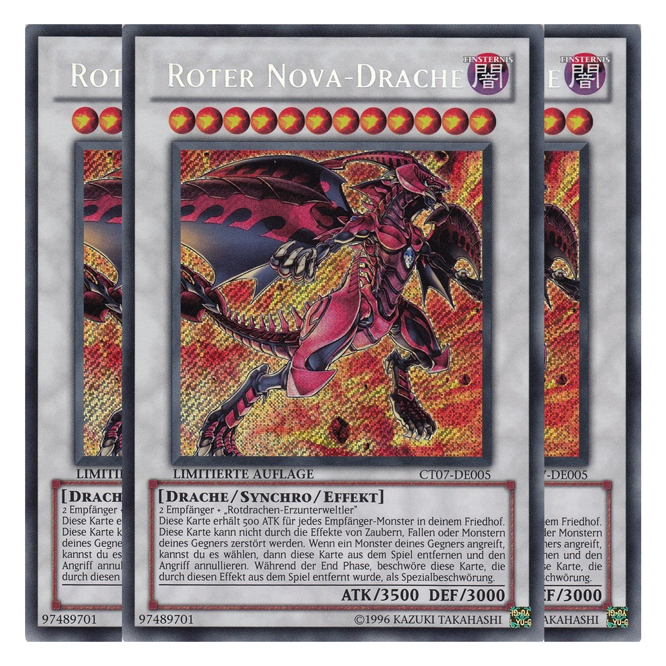 Roter Nova-Drache - CT07-DE005 - Secret Rare - Deutsch - Limitierte Auflage - Collector's Tins 2010 - Playset (3 Kopien)