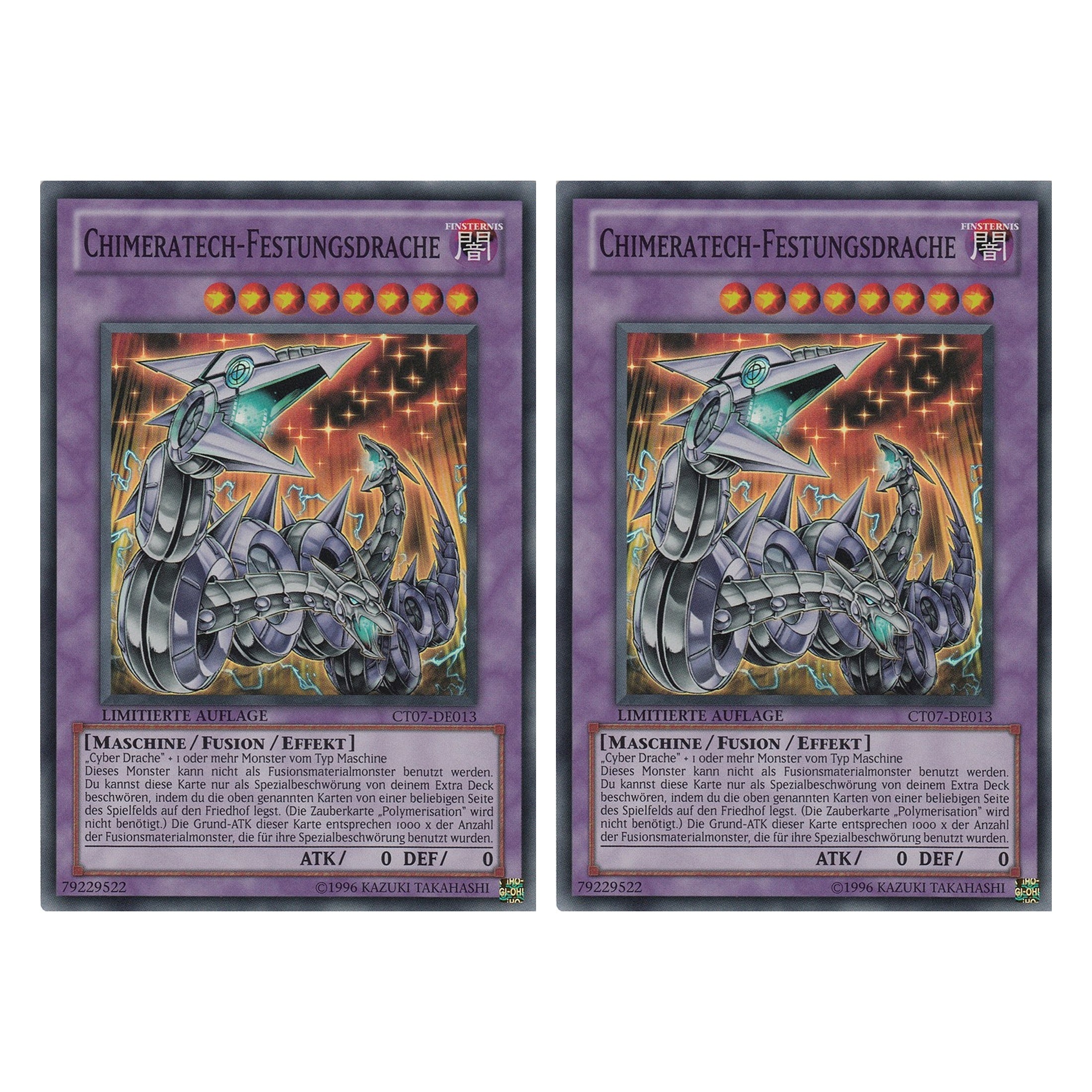 Chimeratech-Festungsdrache - CT07-DE013 - Super Rare - Deutsch - Limitierte Auflage - Collector's Tins 2010 - Duo Set (2 Stück) - Yugioh