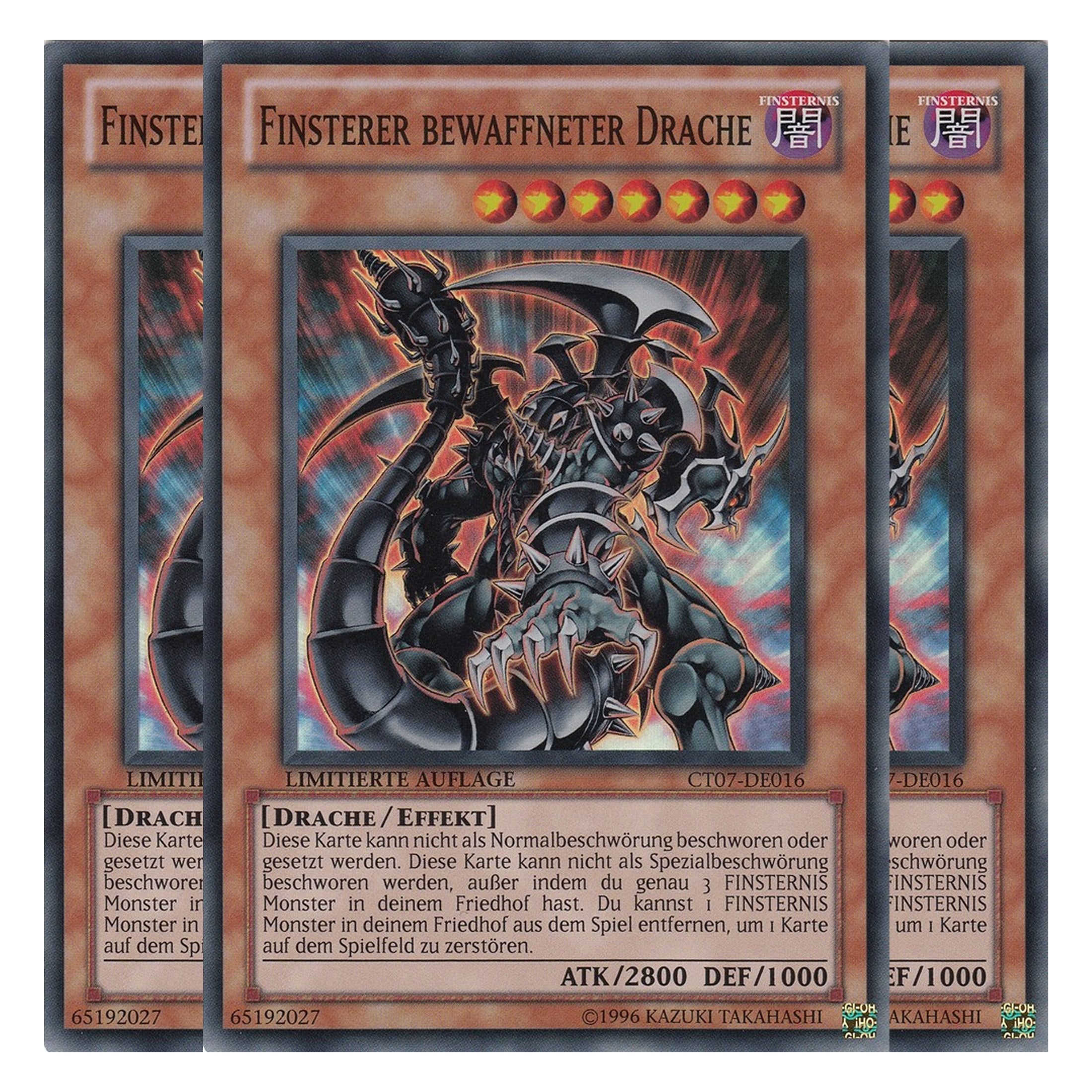 Finsterer bewaffneter Drache - CT07-DE016 - Super Rare - Deutsch - Limitierte Auflage - Collector's Tins 2010 - Playset (3 Kopien)