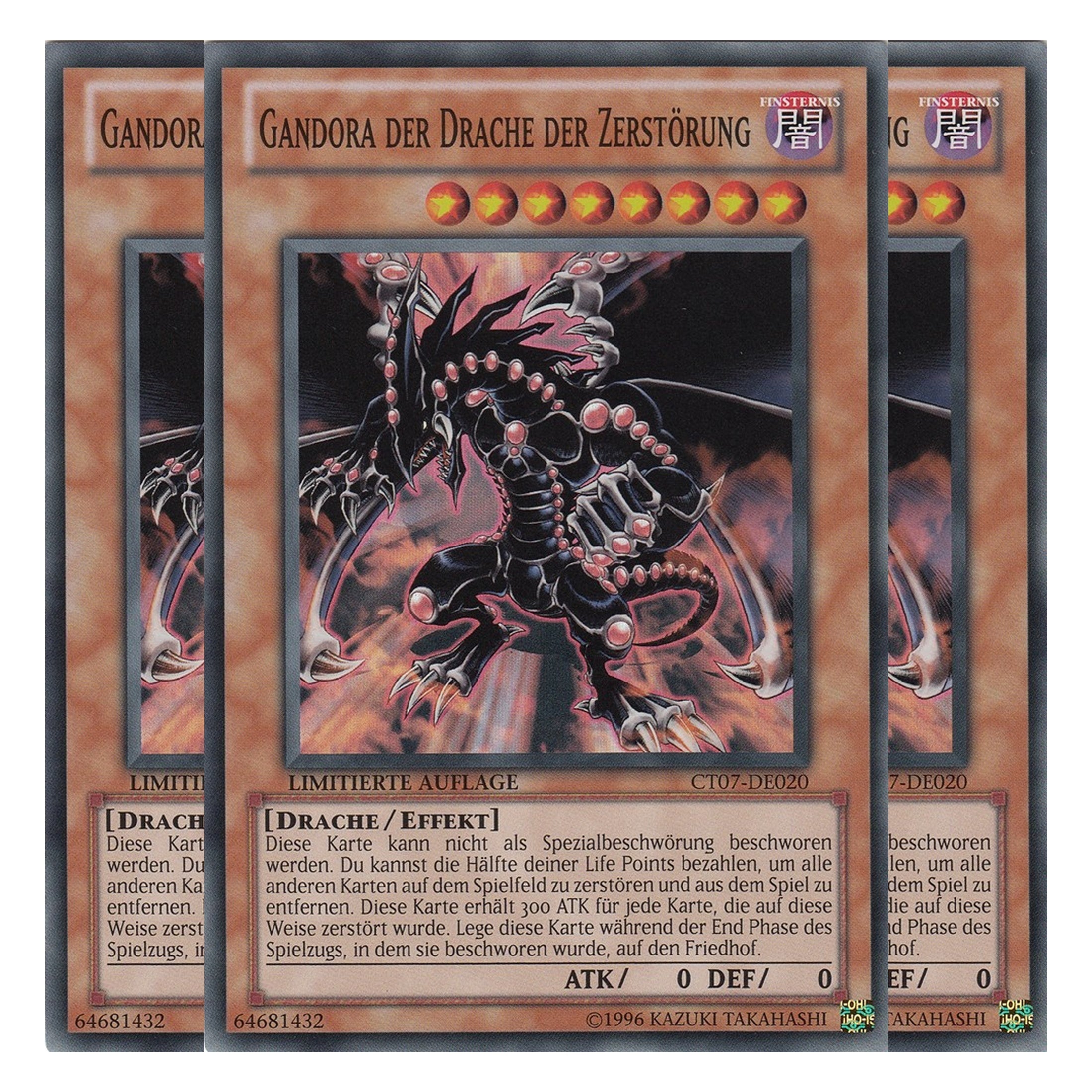 Gandora der Drache der Zerstörung - CT07-DE020 - Super Rare - Deutsch - Limitierte Auflage - Collector's Tins 2010 - Playset (3 Kopien)