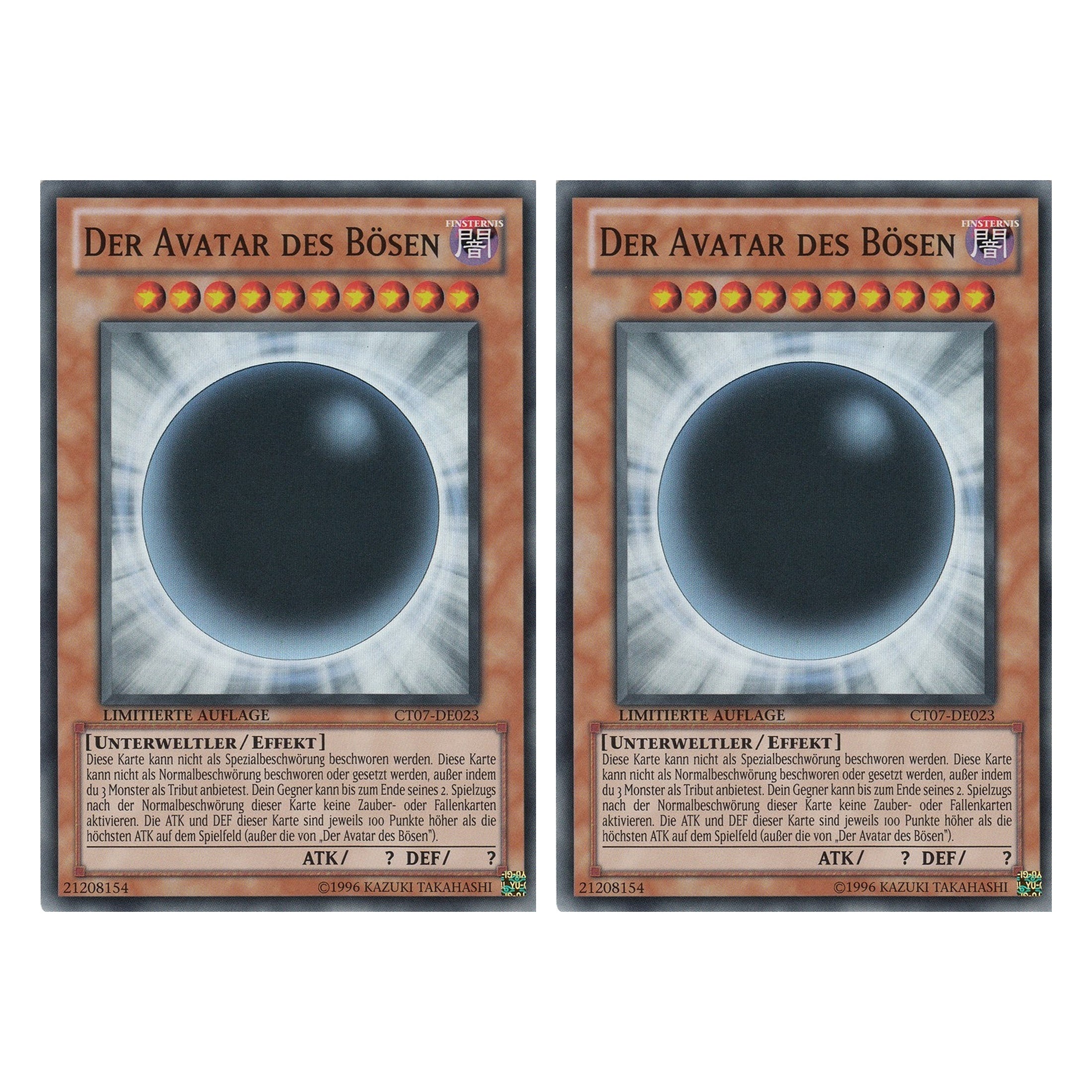 Der Avatar des Bösen - CT07-DE023 - Super Rare - Deutsch - Limitierte Auflage - Collector's Tins 2010 - Duo Set (2 Stück) - Yugioh
