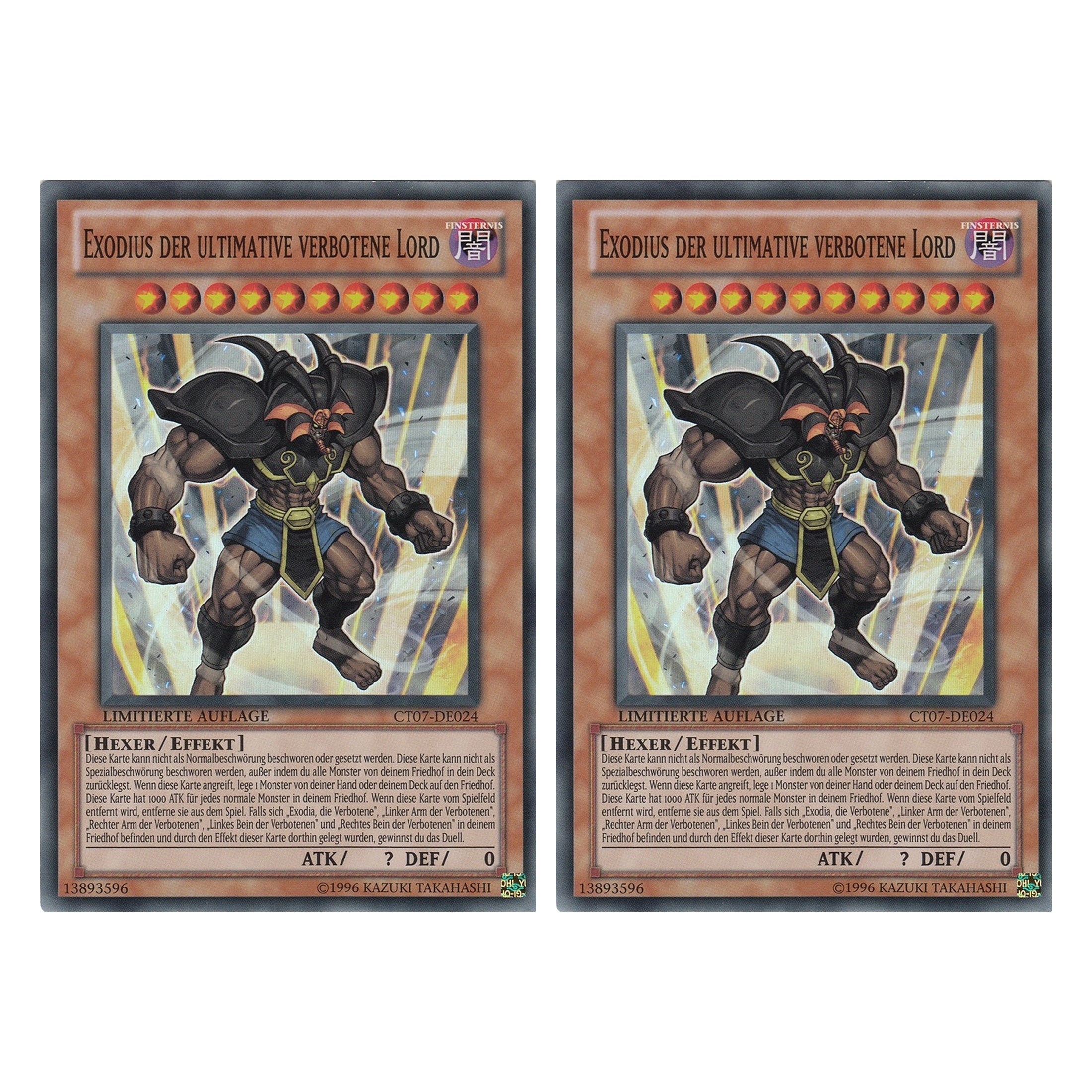 Exodius der ultimativ verbotene Lord - CT07-DE024 - Super Rare - Deutsch - Limitierte Auflage - Collector's Tins 2010 - Duo Set (2 Stück) - Yugioh