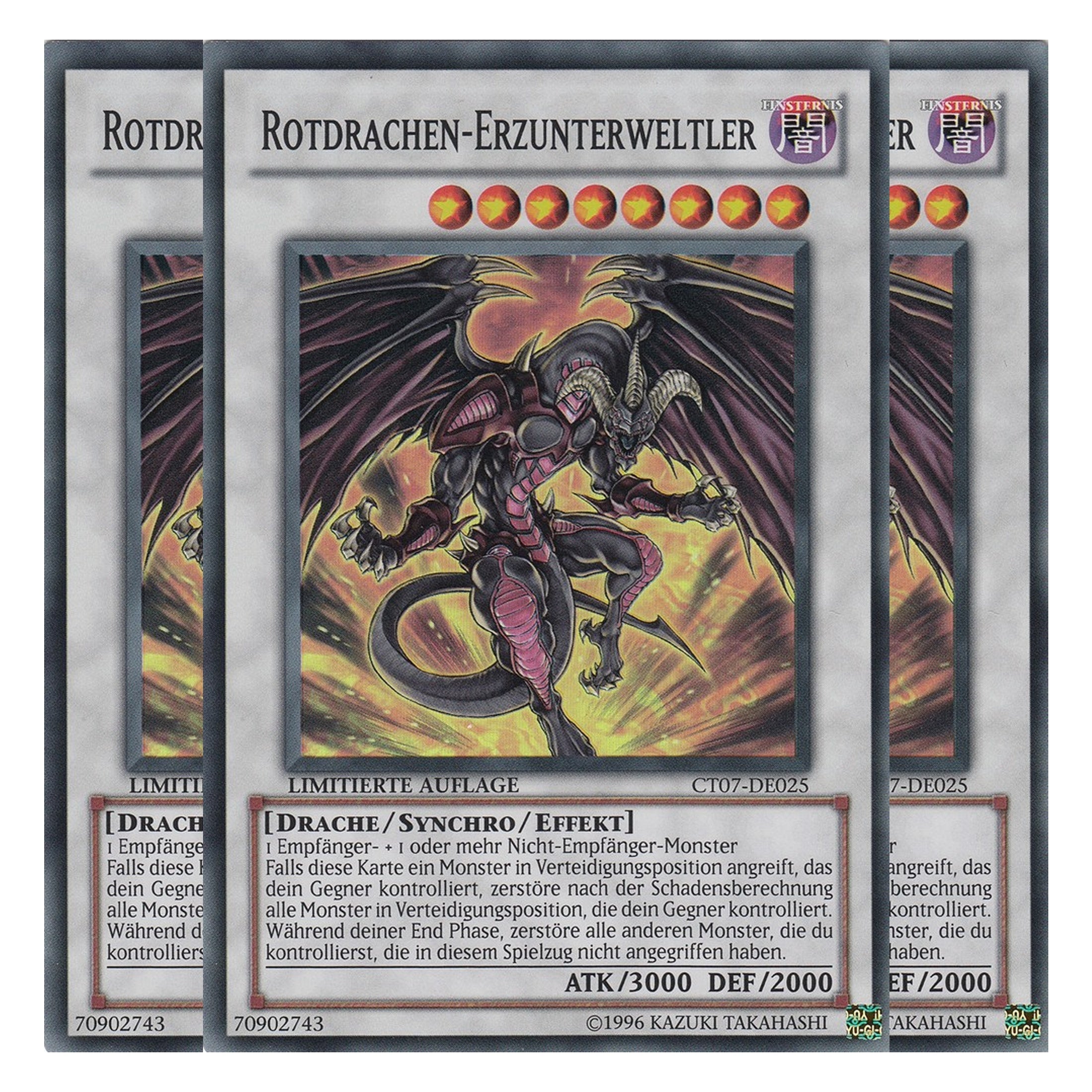 Rotdrachen-Erzunterweltler - CT07-DE025 - Super Rare - Deutsch - Limitierte Auflage - Collector's Tins 2010 - Playset (3 Kopien)