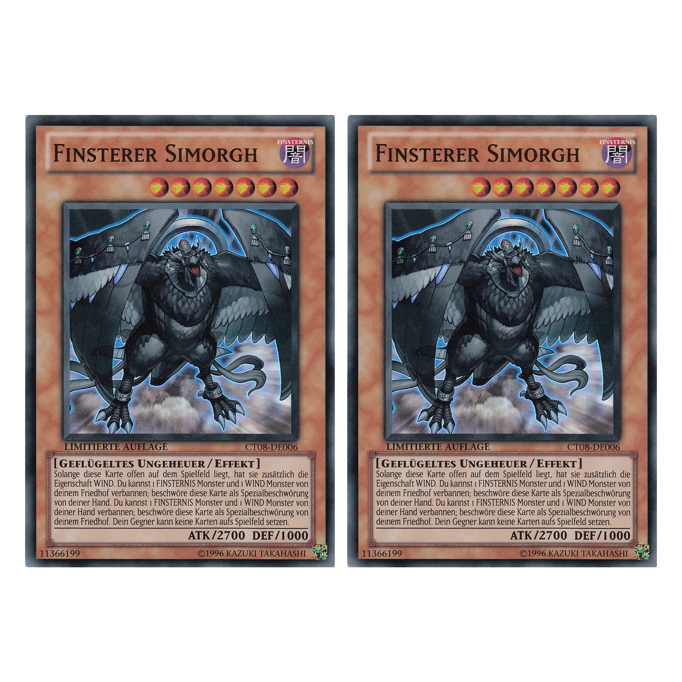 Finsterer Simorgh - CT08-DE006 - Super Rare - Deutsch - Limitierte Auflage - Collector's Tins 2011 - Duo Set (2 Stück) - Yugioh