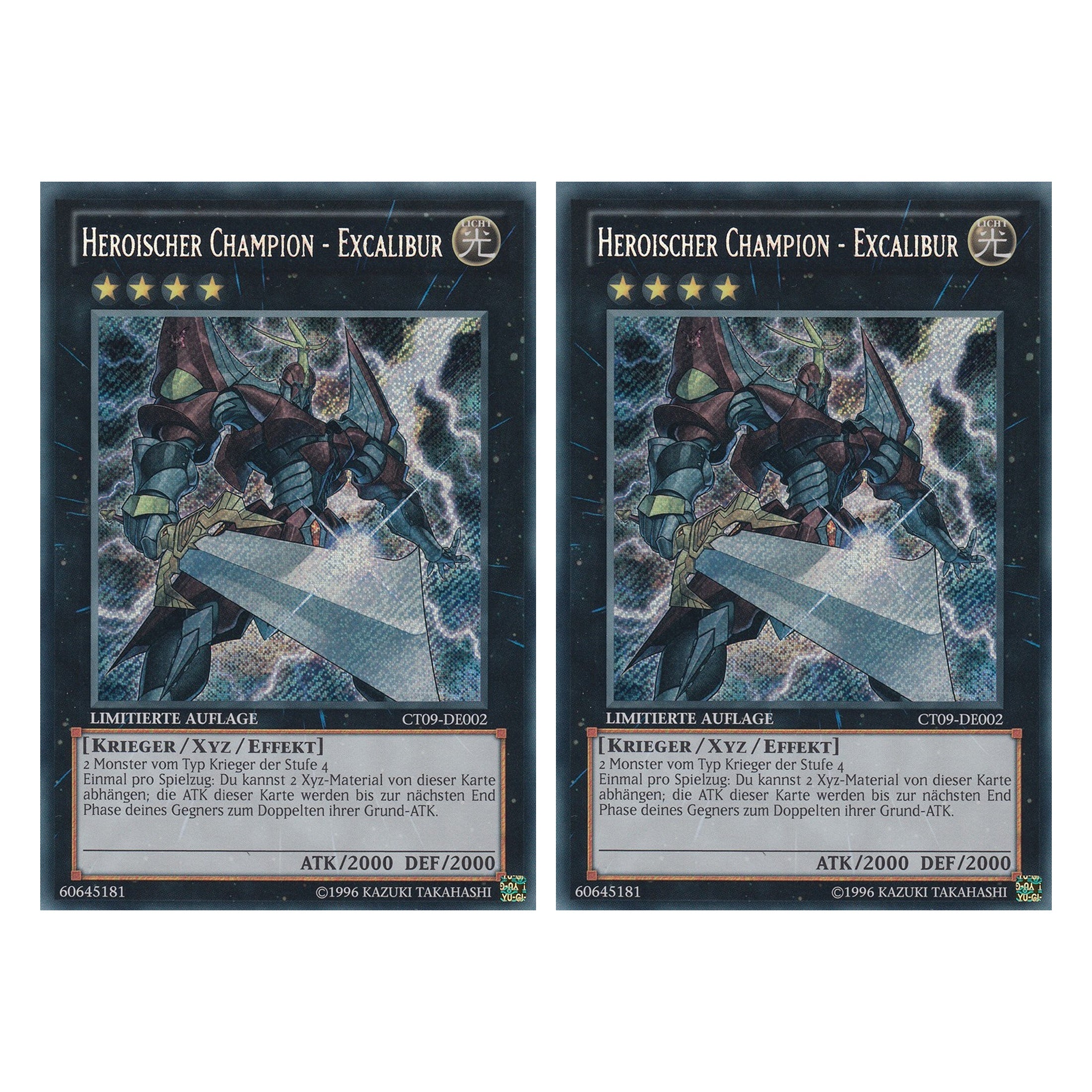 Heroischer Champion - Excalibur - CT09-DE002 - Secret Rare - Deutsch - Limitierte Auflage - Collector's Tins 2012 - Duo Set (2 Stück) - Yugioh