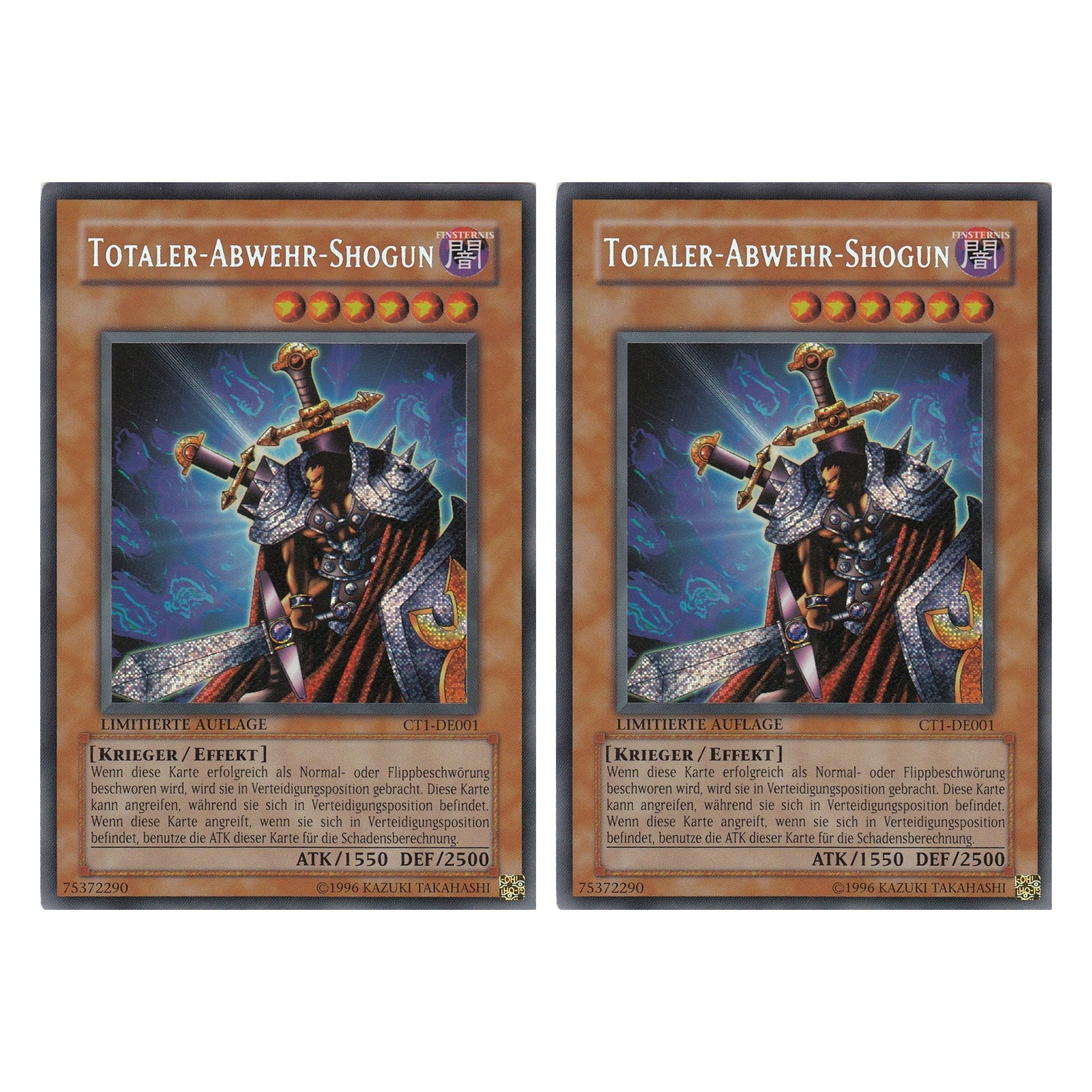 Totaler-Abwehr-Shogun - CT1-DE001 - Secret Rare - Deutsch - Limitierte Auflage - Collector's Tins 2004 - Duo Set (2 Stück) - Yugioh
