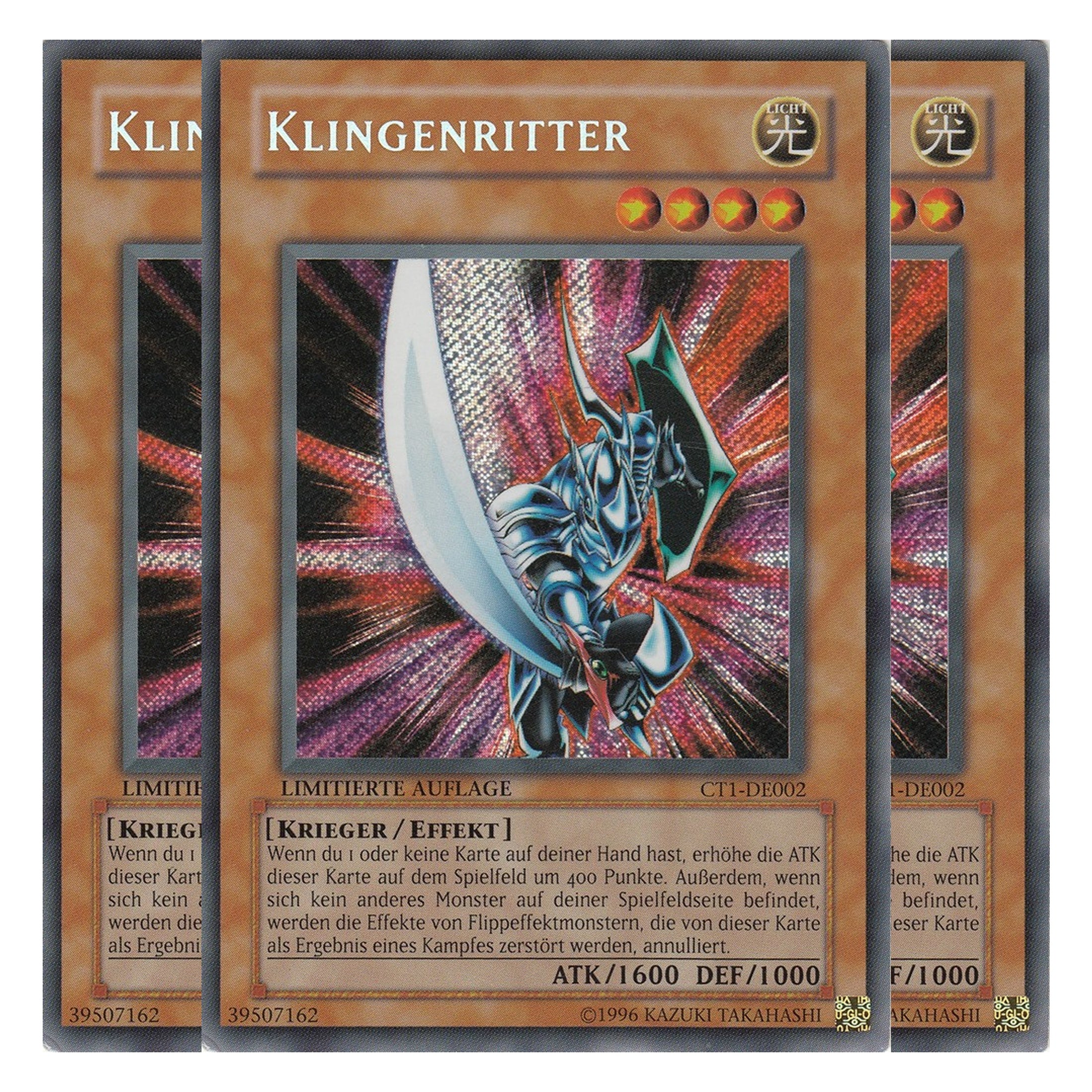 Klingenritter - CT1-DE002 - Secret Rare - Deutsch - Limitierte Auflage - Collector's Tins 2004 - Playset (3 Kopien)