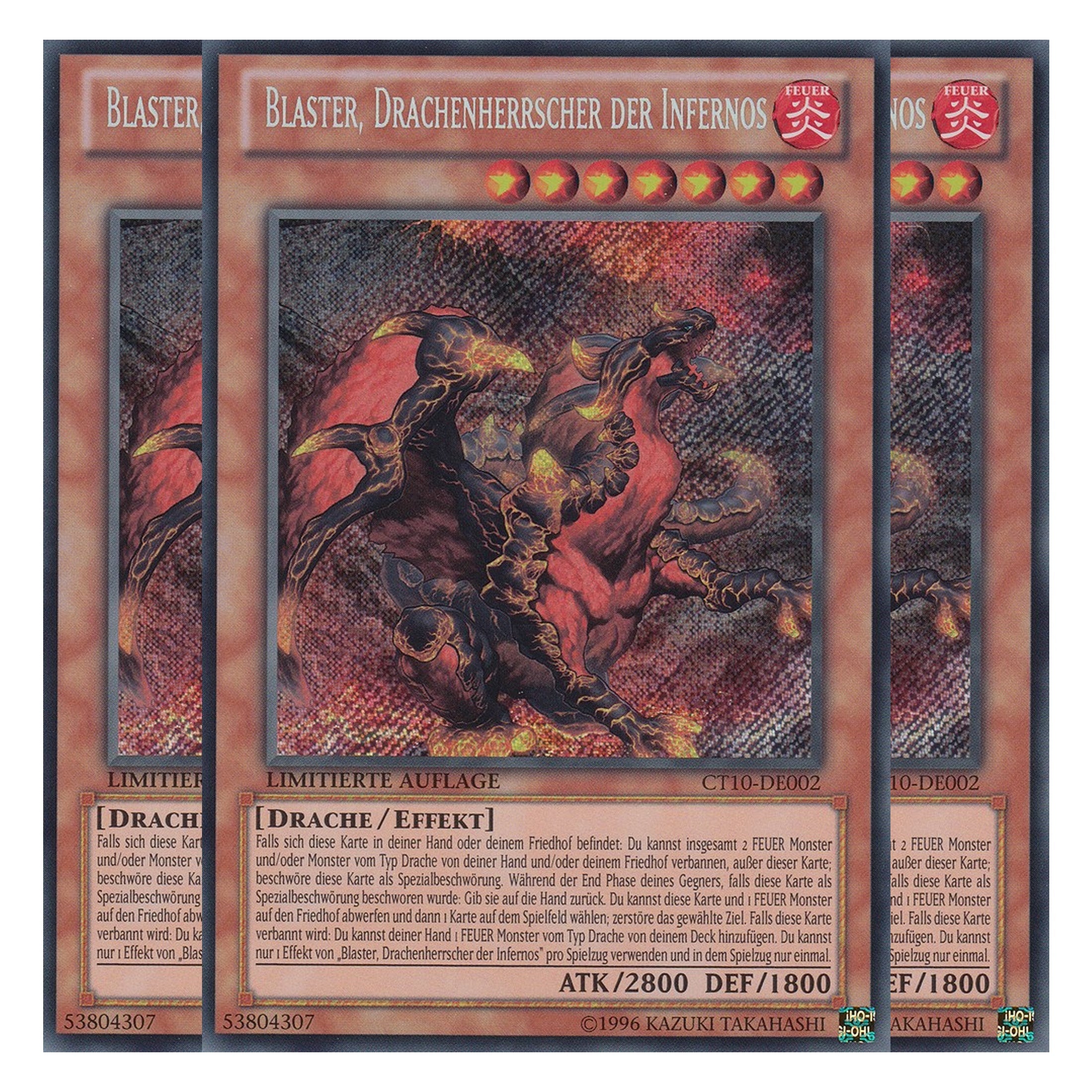Blaster, Drachenherrscher der Infernos - CT10-DE002 - Secret Rare - Deutsch - Limitierte Auflage - Collector's Tins 2013 - Playset (3 Kopien)