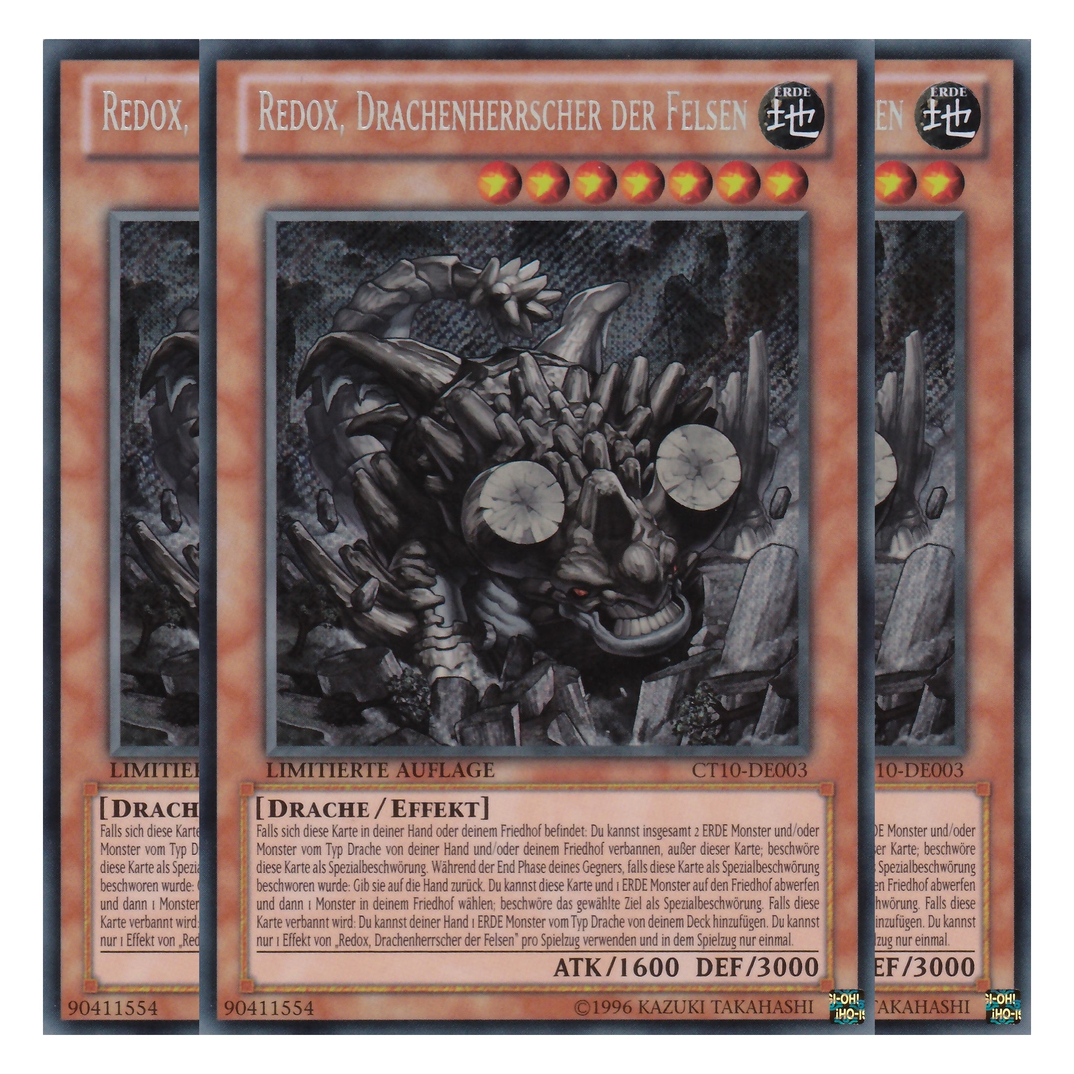 Redox, Drachenherrscher der Felsen - CT10-DE0XX - Secret Rare - Deutsch - Limitierte Auflage - Collector's Tins 2013 - Playset (3 Kopien)