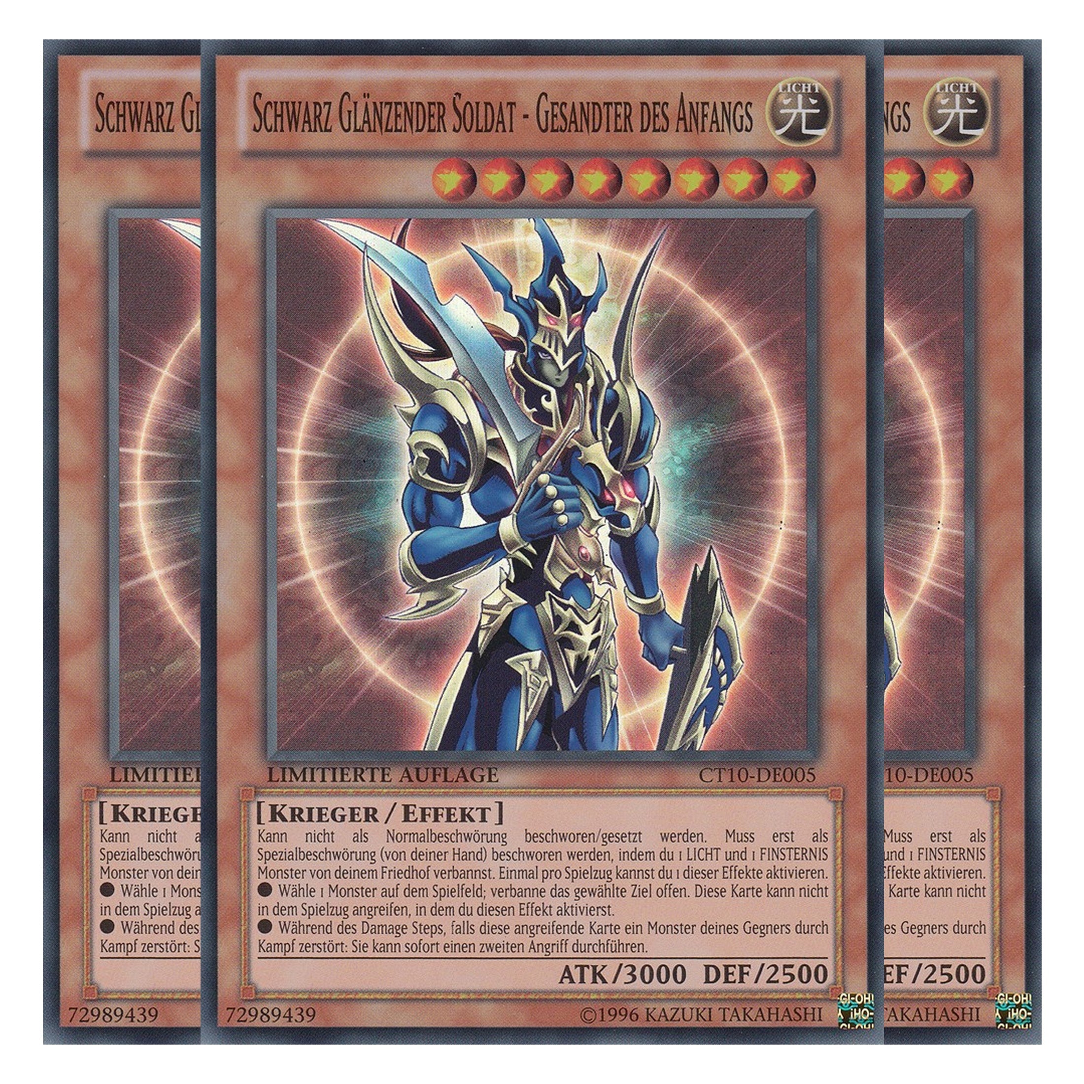 Schwarz Glänzender Soldat - Gesandter des Anfangs - CT10-DE005 - Super Rare - Deutsch - Limitierte Auflage - Collector's Tins 2013 - Playset (3 Kopien)
