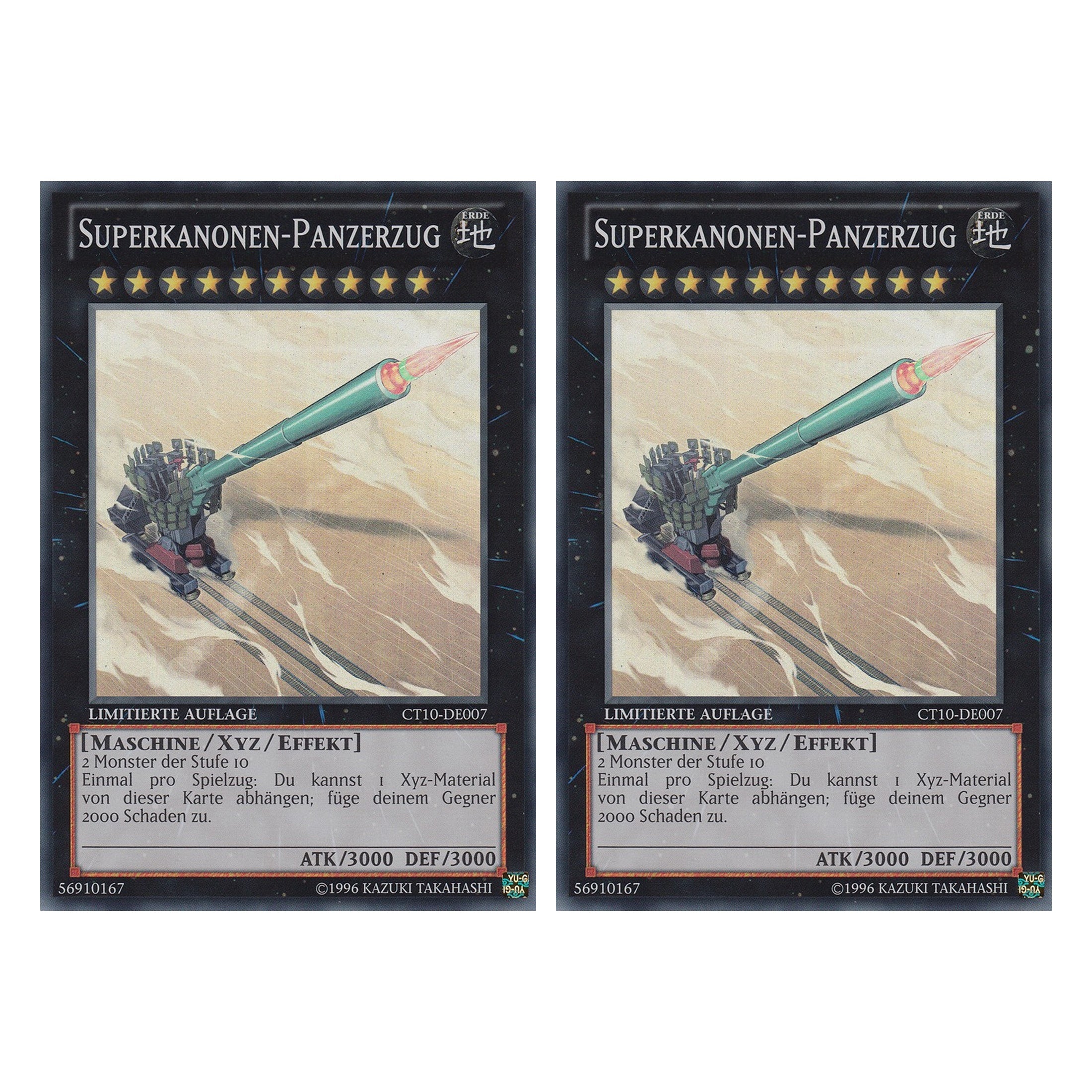 Superkanonen-Panzerzug - CT10-DE007 - Super Rare - Deutsch - Limitierte Auflage - Collector's Tins 2013 - Duo Set (2 Stück) - Yugioh