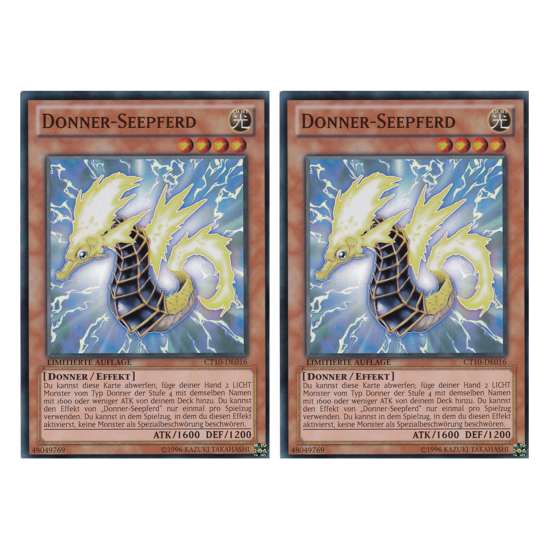 Donner-Seepferd - CT10-DE011 - Super Rare - Deutsch - Limitierte Auflage - Collector's Tins 2013 - Duo Set (2 Stück) - Yugioh