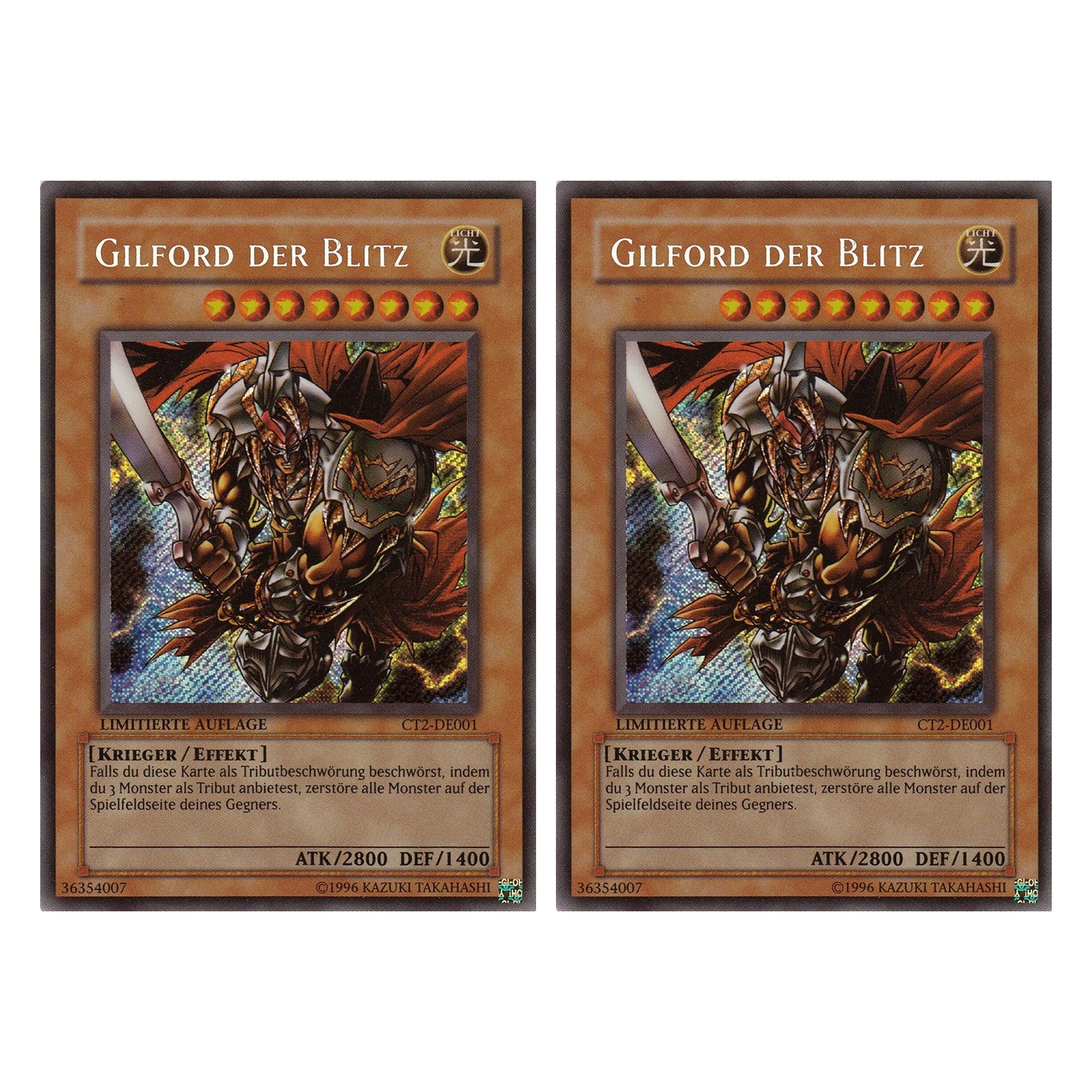 Gilford der Blitz - CT2-DE001 - Secret Rare - Deutsch - Limitierte Auflage - Collector's Tins 2005 - Duo Set (2 Stück) - Yugioh