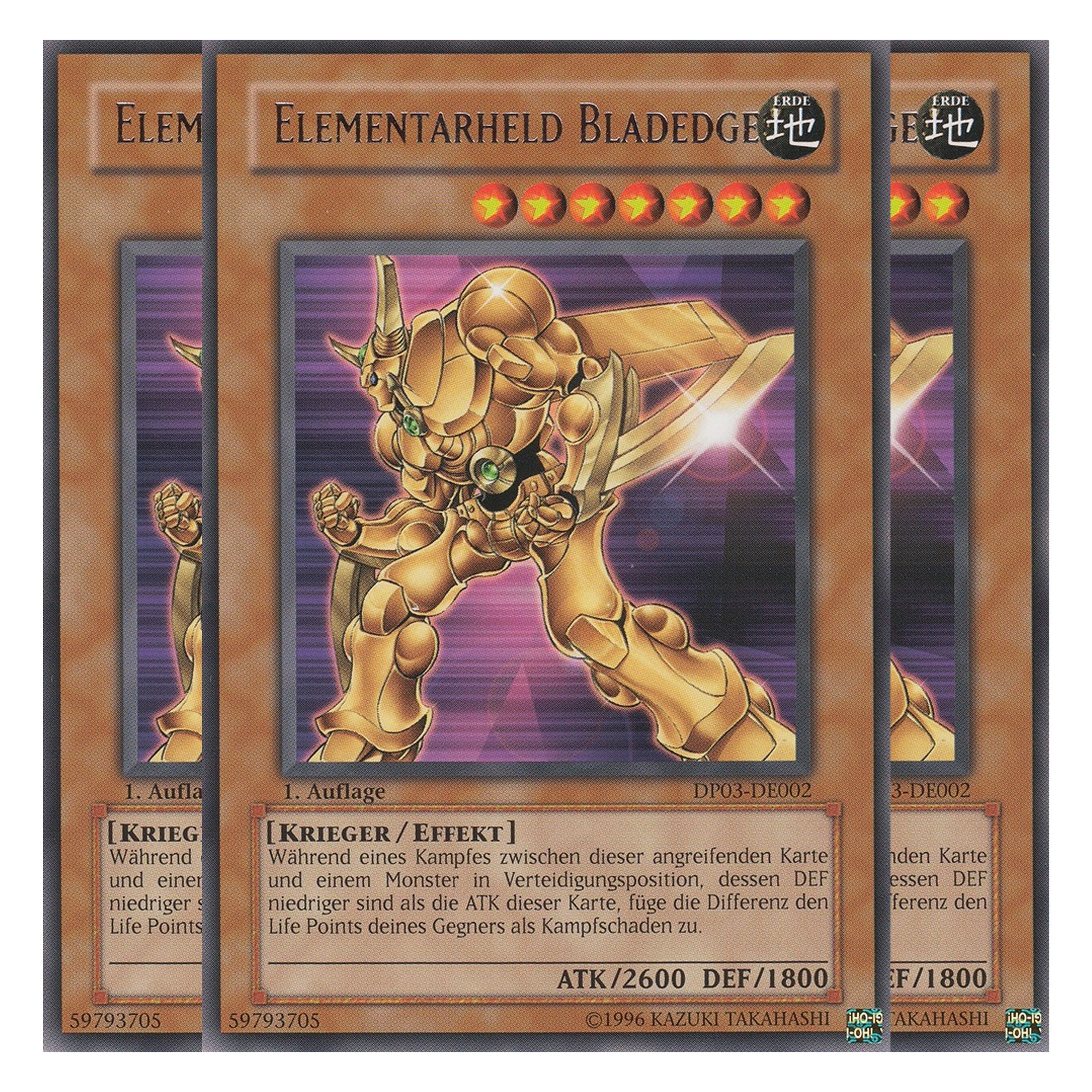 Elementarheld Bladedge - DP03-DE002 - Rare - Deutsch - Unlimitiert - Duelist Pack: Jaden Yuki 2 - Playset (3 Kopien)