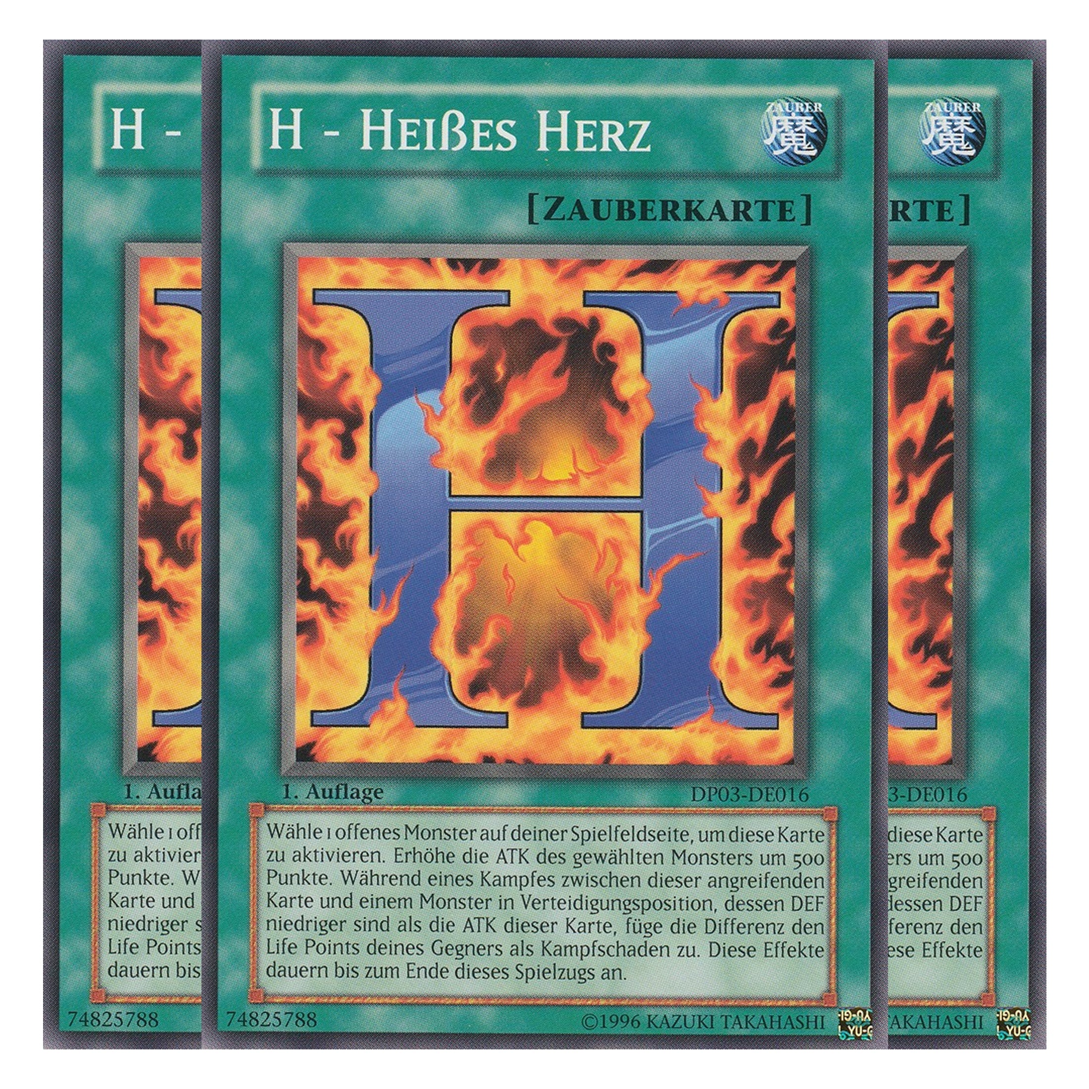 H - Heißes Herz - DP03-DE016 - Common - Deutsch - Unlimitiert - Duelist Pack: Jaden Yuki 2 - Playset (3 Kopien)