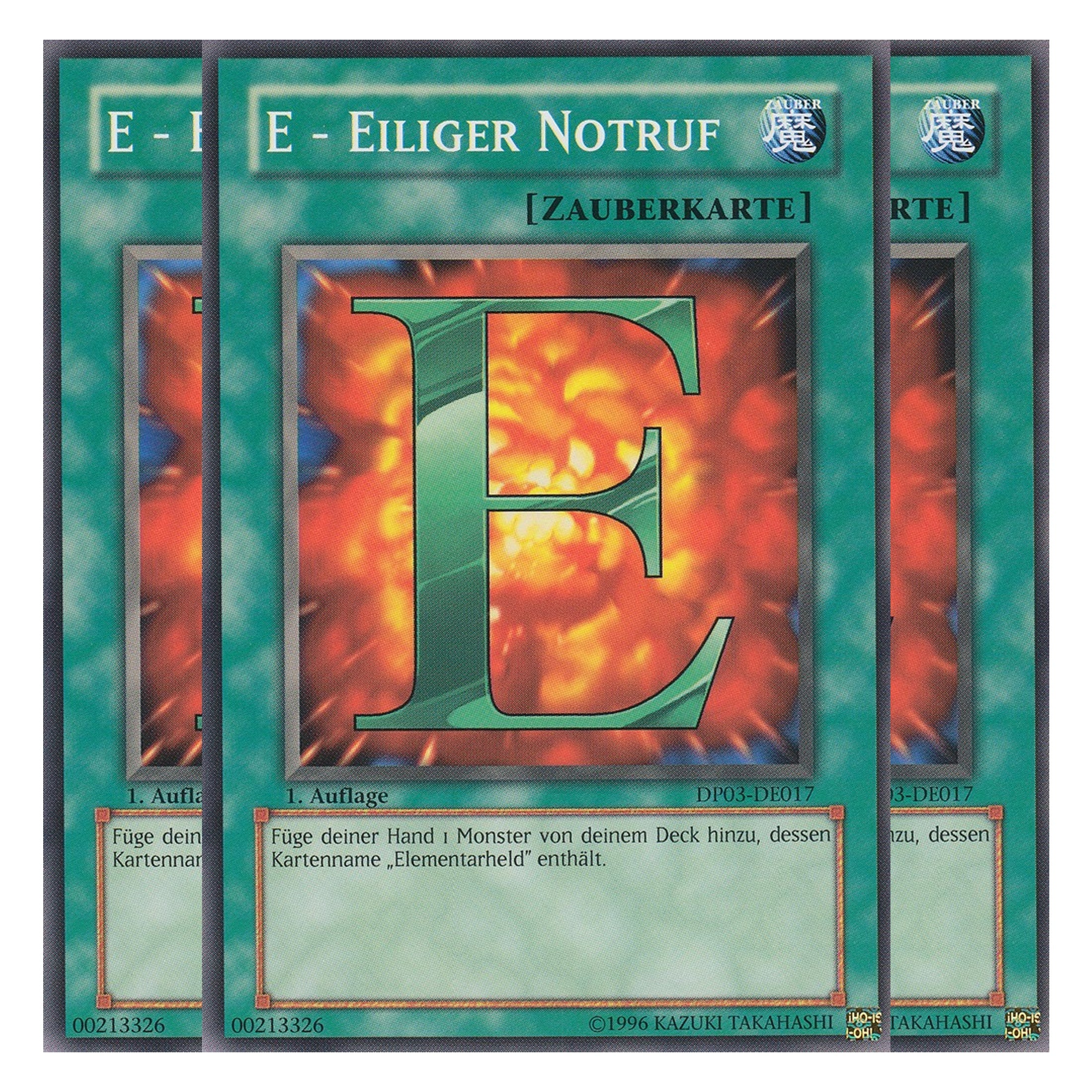 E - Eiliger Notruf - DP03-DE017 - Common - Deutsch - Unlimitiert - Duelist Pack: Jaden Yuki 2 - Playset (3 Kopien)