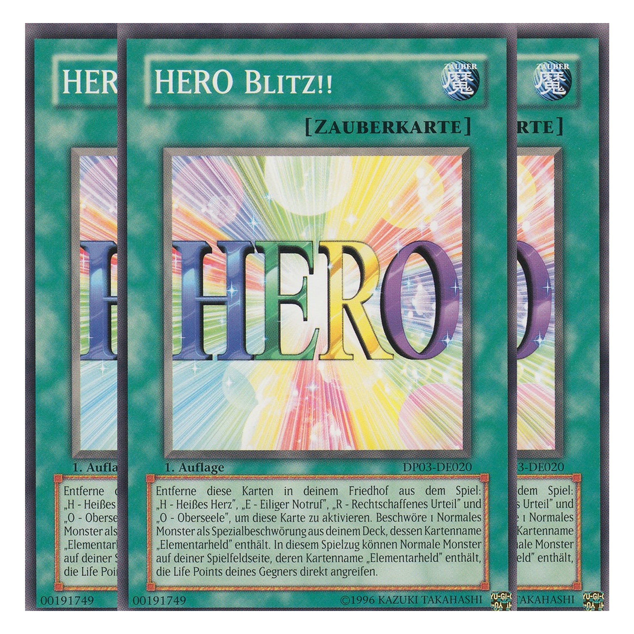 HERO Blitz!! - DP03-DE020 - Common - Deutsch - Unlimitiert - Duelist Pack: Jaden Yuki 2 - Playset (3 Kopien)