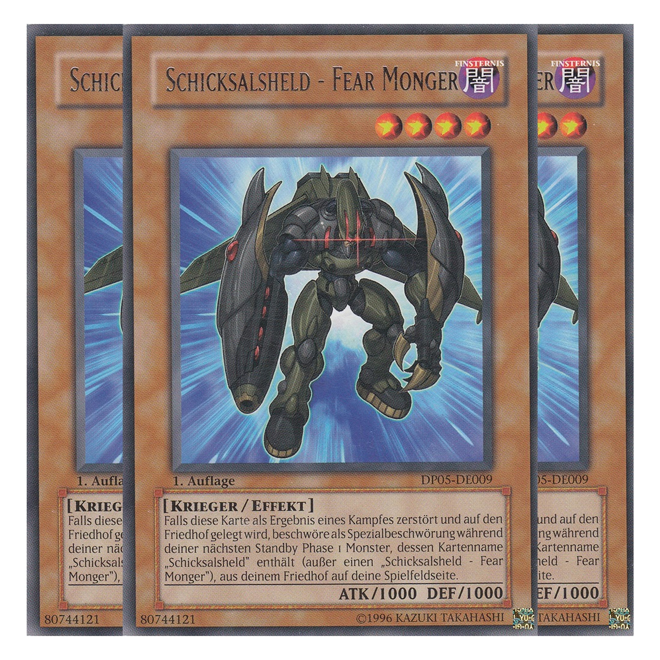 Schicksalsheld - Fear Monger - DP05-DE009 - Rare - Deutsch - Unlimitiert - Duelist Pack: Aster Phoenix - Playset (3 Kopien)