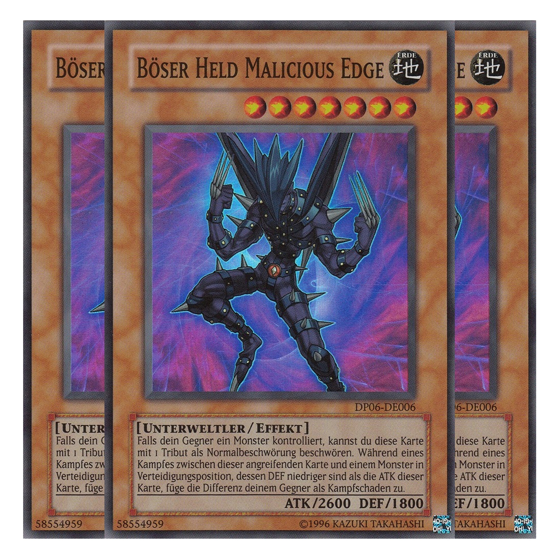 Böser Held Malicious Edge - DP06-DE006 - Super Rare - Deutsch - Unlimitiert - Duelist Pack: Jaden Yuki 3 - Playset (3 Kopien)