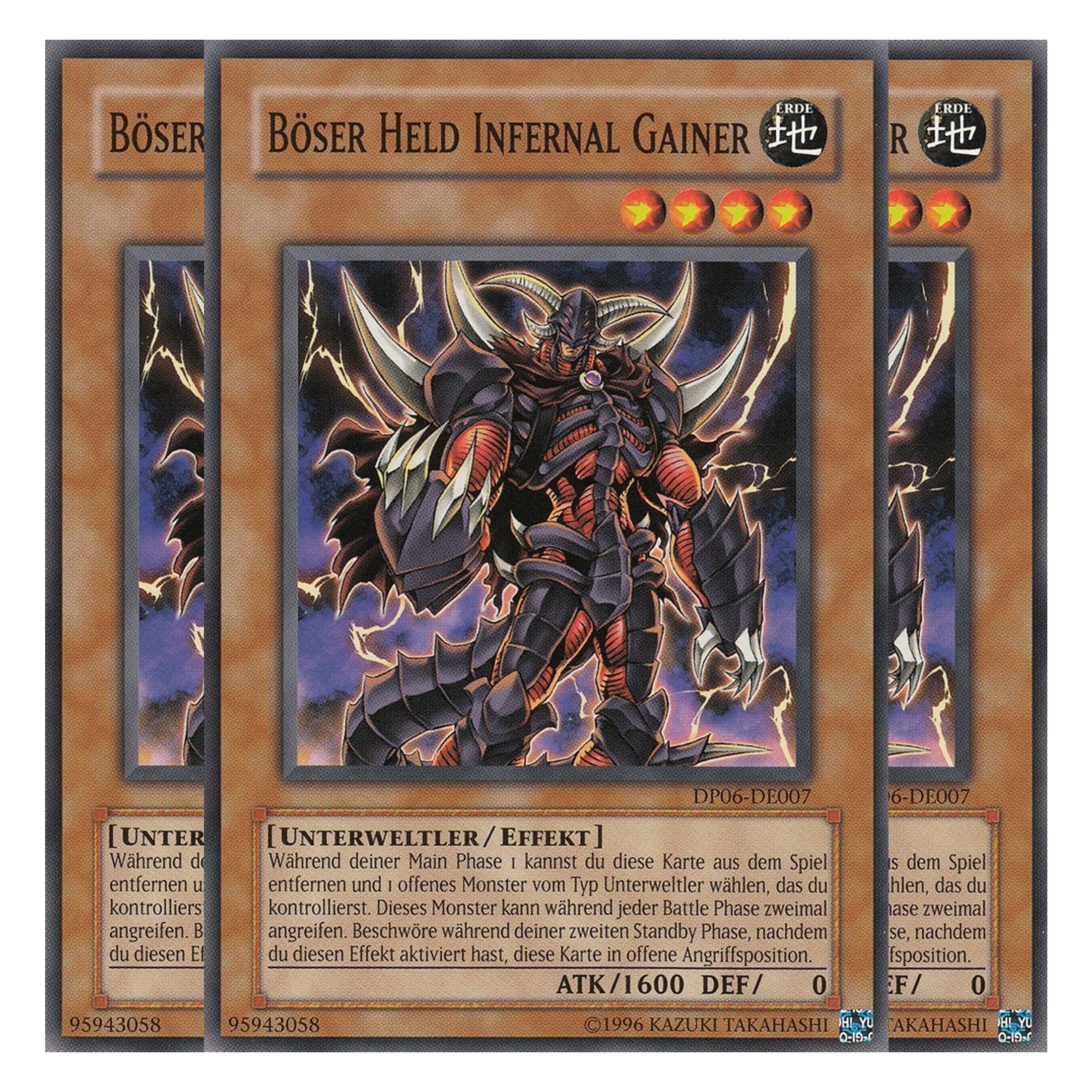 Böser Held Infernal Gainer - DP06-DE007 - Common - Deutsch - Unlimitiert - Duelist Pack: Jaden Yuki 3 - Playset (3 Kopien)