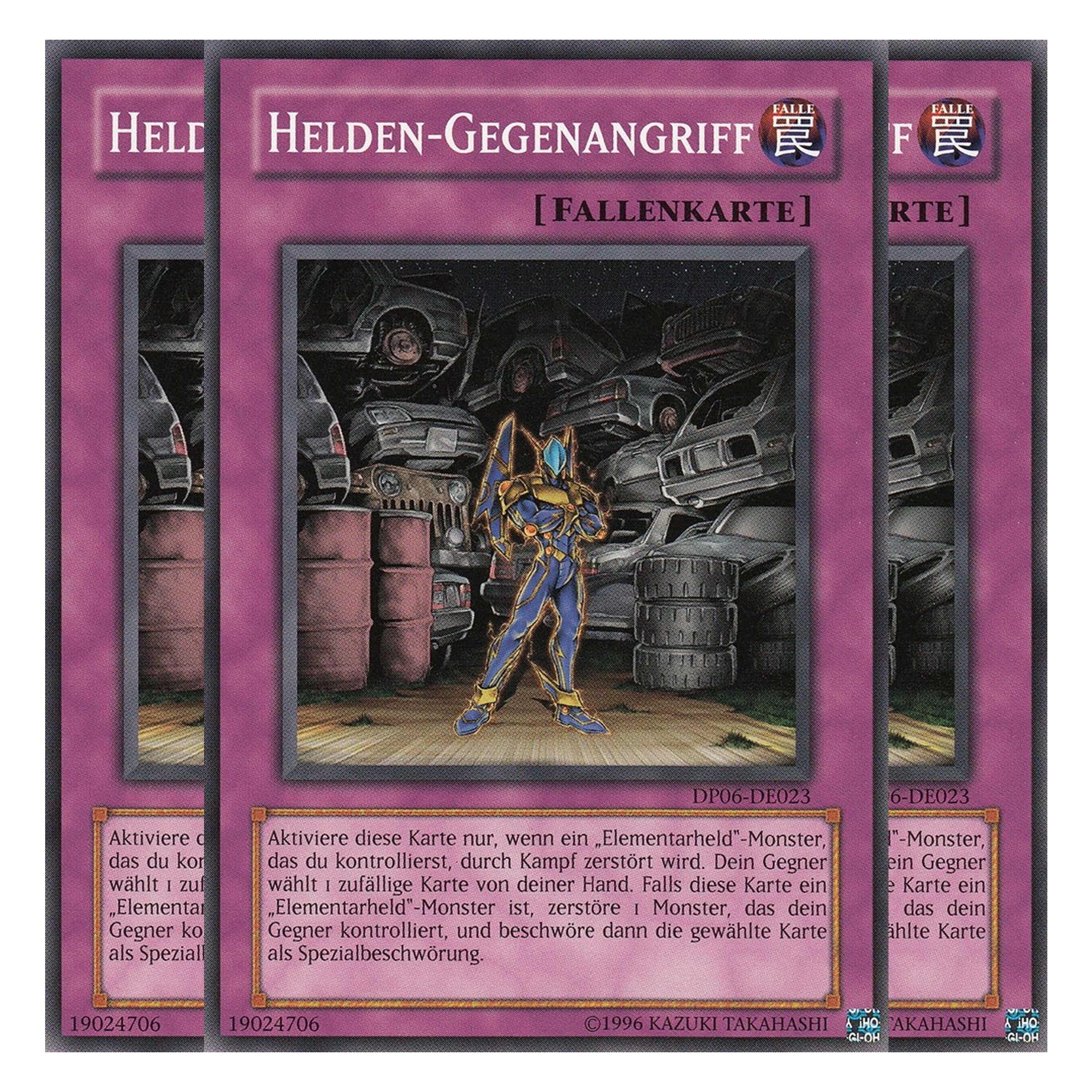 Helden-Gegenangriff - DP06-DE023 - Common - Deutsch - Unlimitiert - Duelist Pack: Jaden Yuki 3 - Playset (3 Kopien)