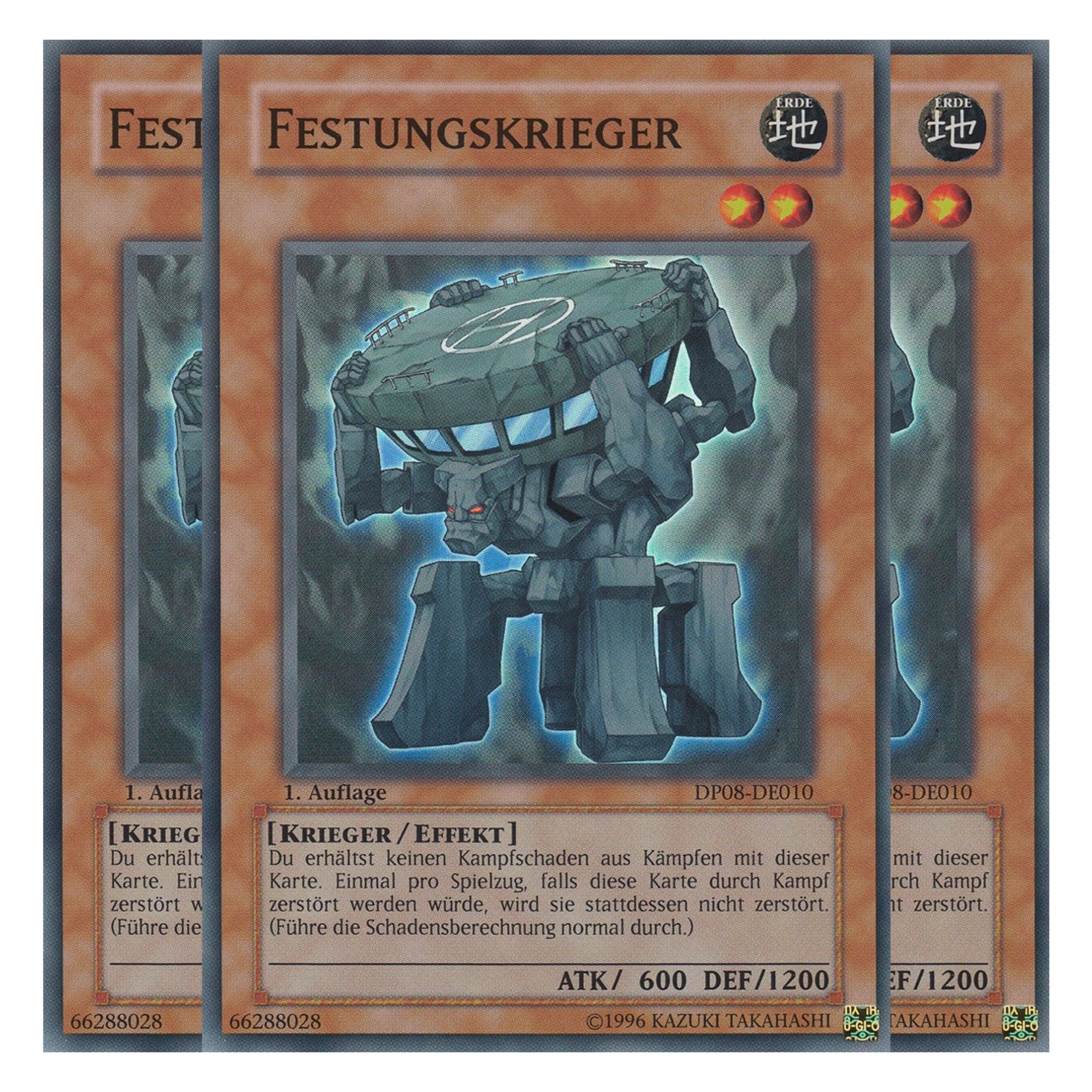 Festungskrieger - DP08-DE010 - Super Rare - Deutsch - Unlimitiert - Duelist Pack: Yusei Fudo - Playset (3 Kopien)