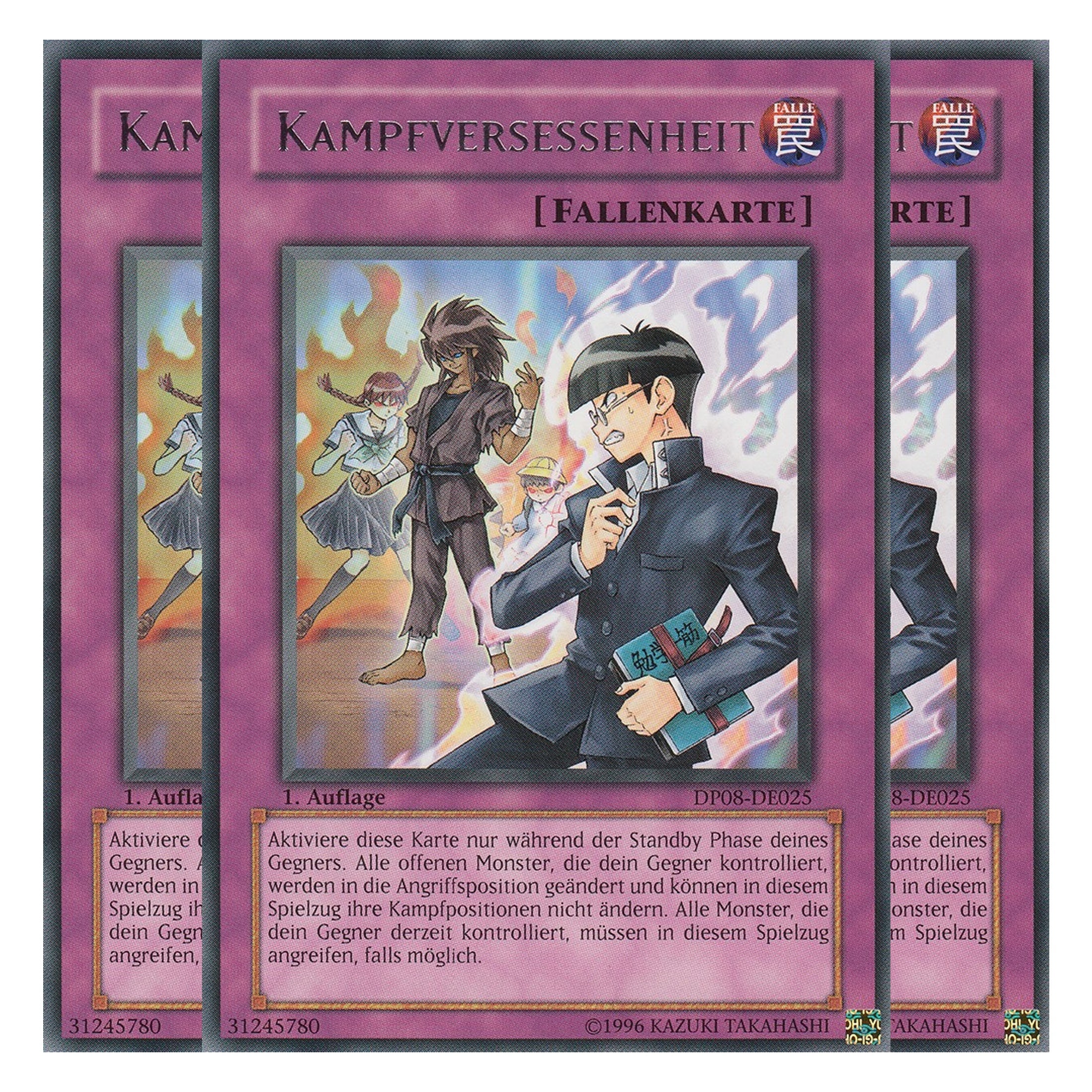 Kampfversessenheit - DP08-DE025 - Rare - Deutsch - Unlimitiert - Duelist Pack: Yusei Fudo - Playset (3 Kopien)