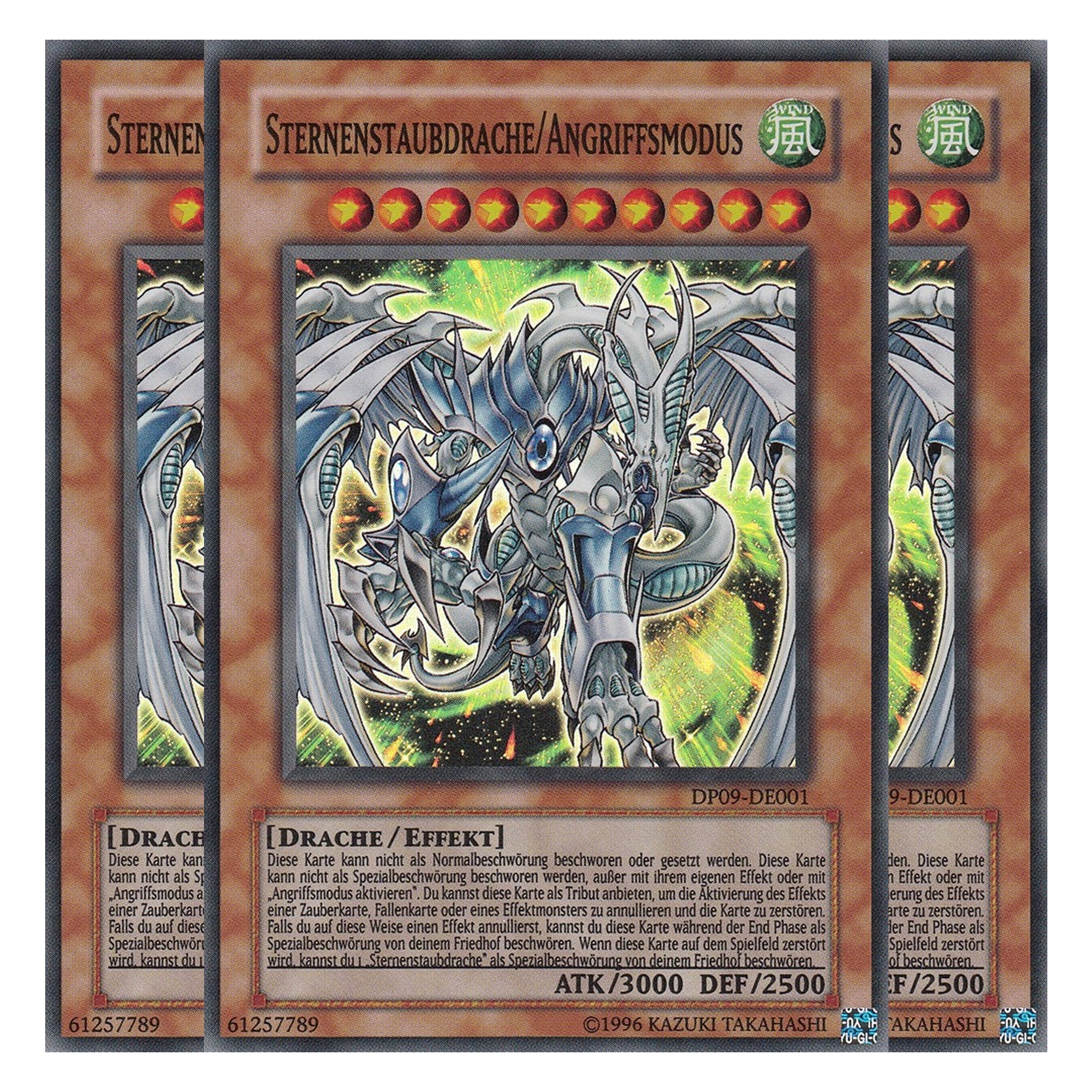 Sternenstaubdrache/Angriffsmodus - DP09-DE001 - Super Rare - Deutsch - Unlimitiert - Duelist Pack: Yusei Fudo 2 - Playset (3 Kopien)