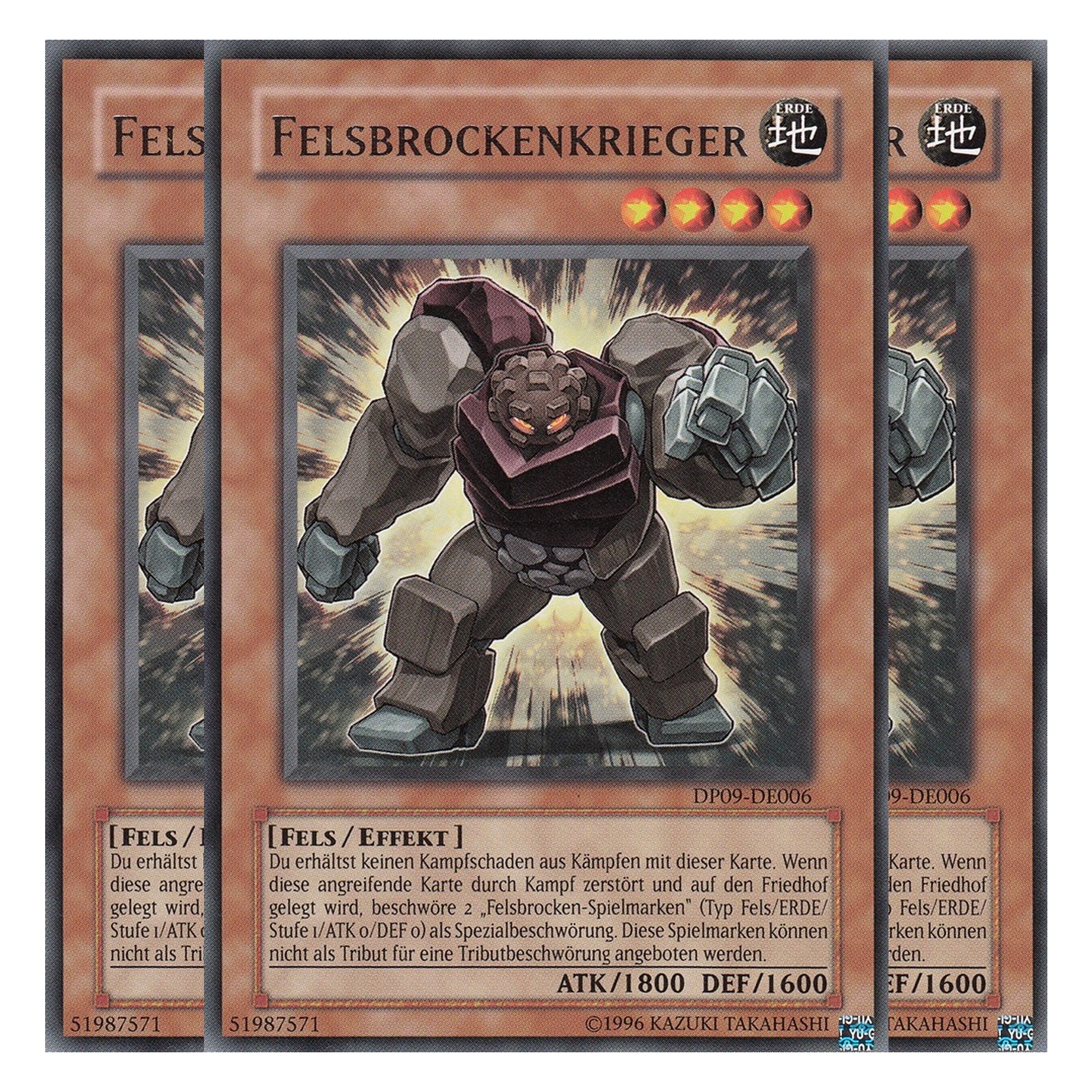 Felsbrockenkrieger - DP09-DE006 - Rare - Deutsch - Unlimitiert - Duelist Pack: Yusei Fudo 2 - Playset (3 Kopien)