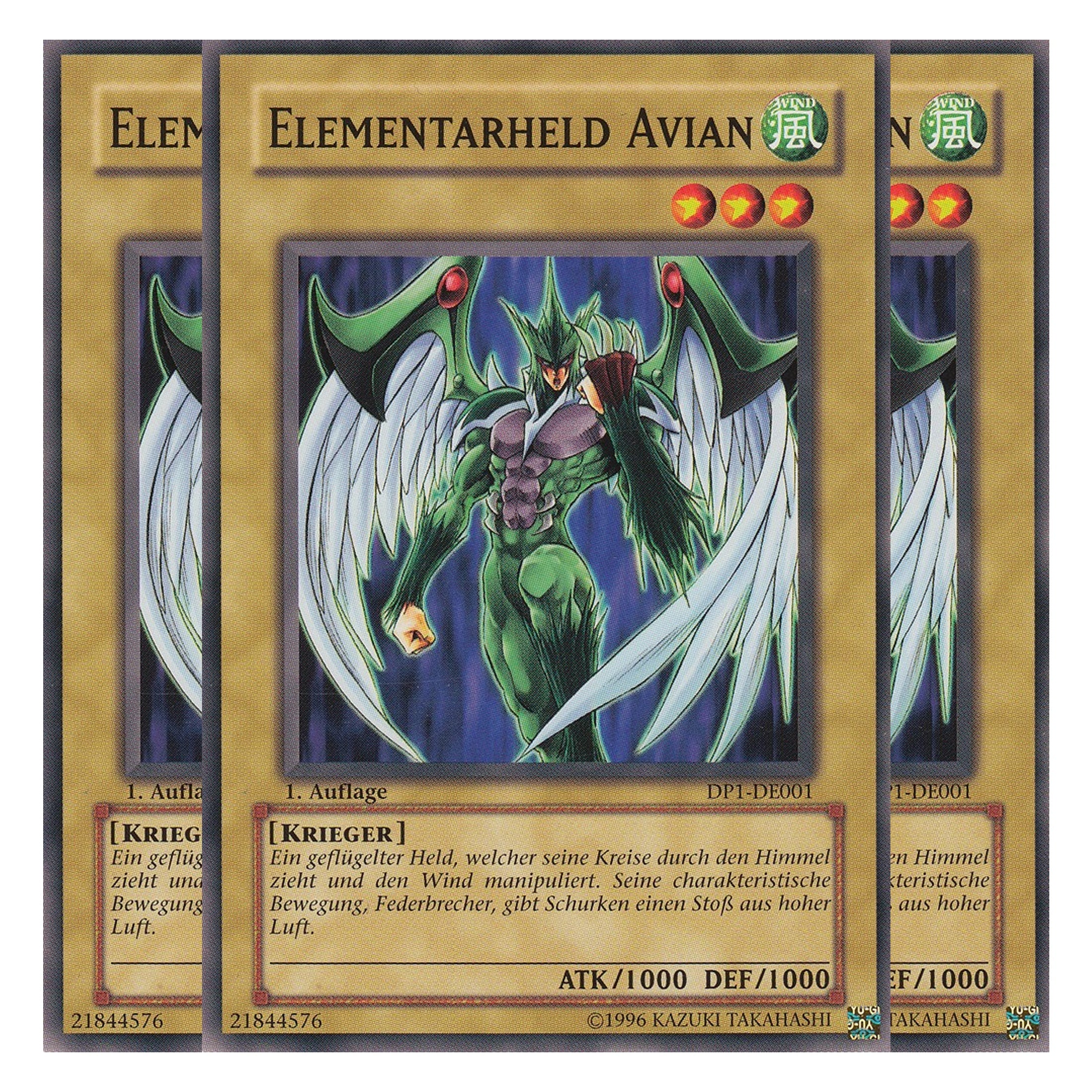 Elementarheld Avian - DP1-DE001 - Common - Deutsch - Unlimitiert - Duelist Pack: Jaden Yuki - Playset (3 Kopien)