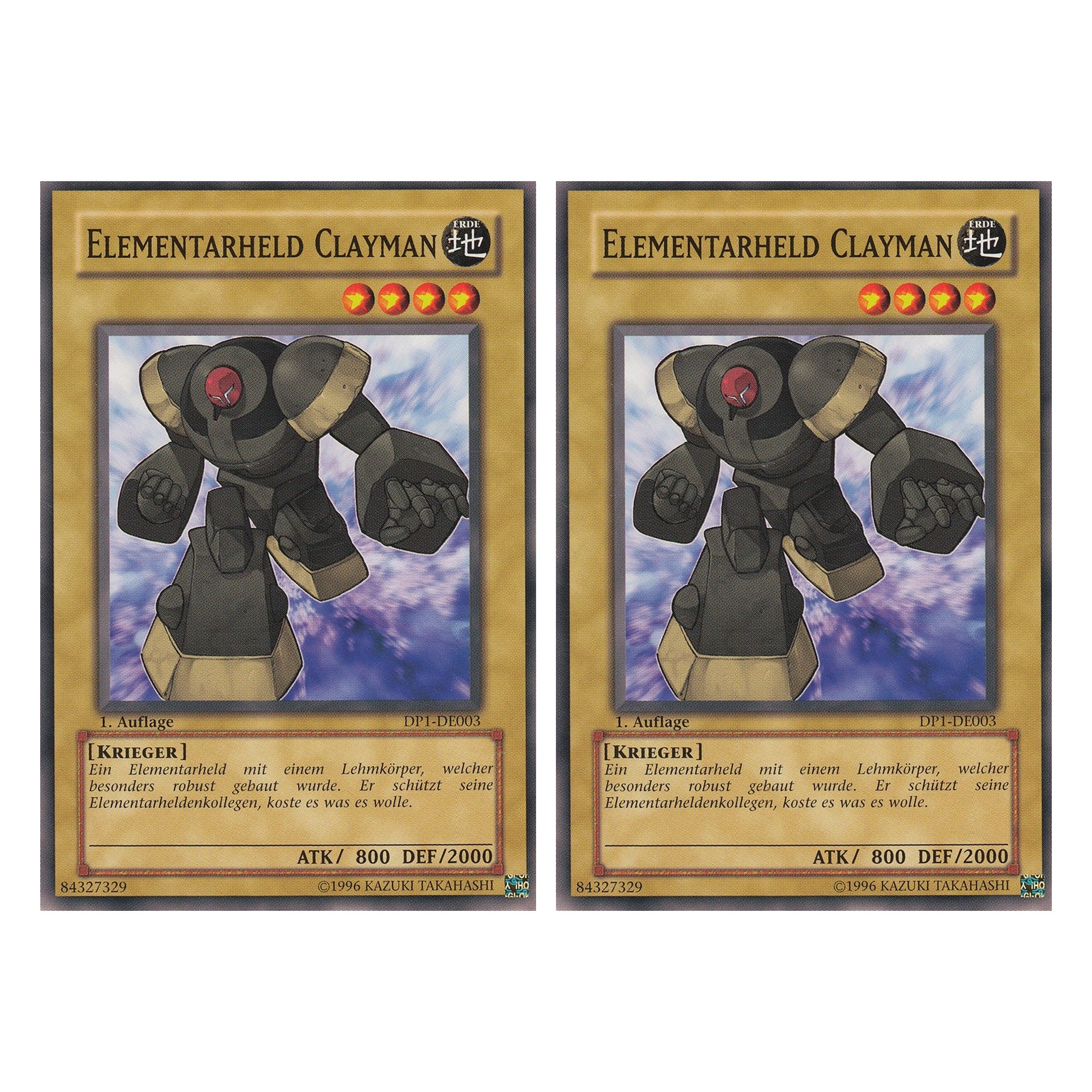 Elementarheld Clayman - DP1-DE003 - Common - Deutsch - Unlimitiert - Duelist Pack: Jaden Yuki - Duo Set (2 Stück) - Yugioh