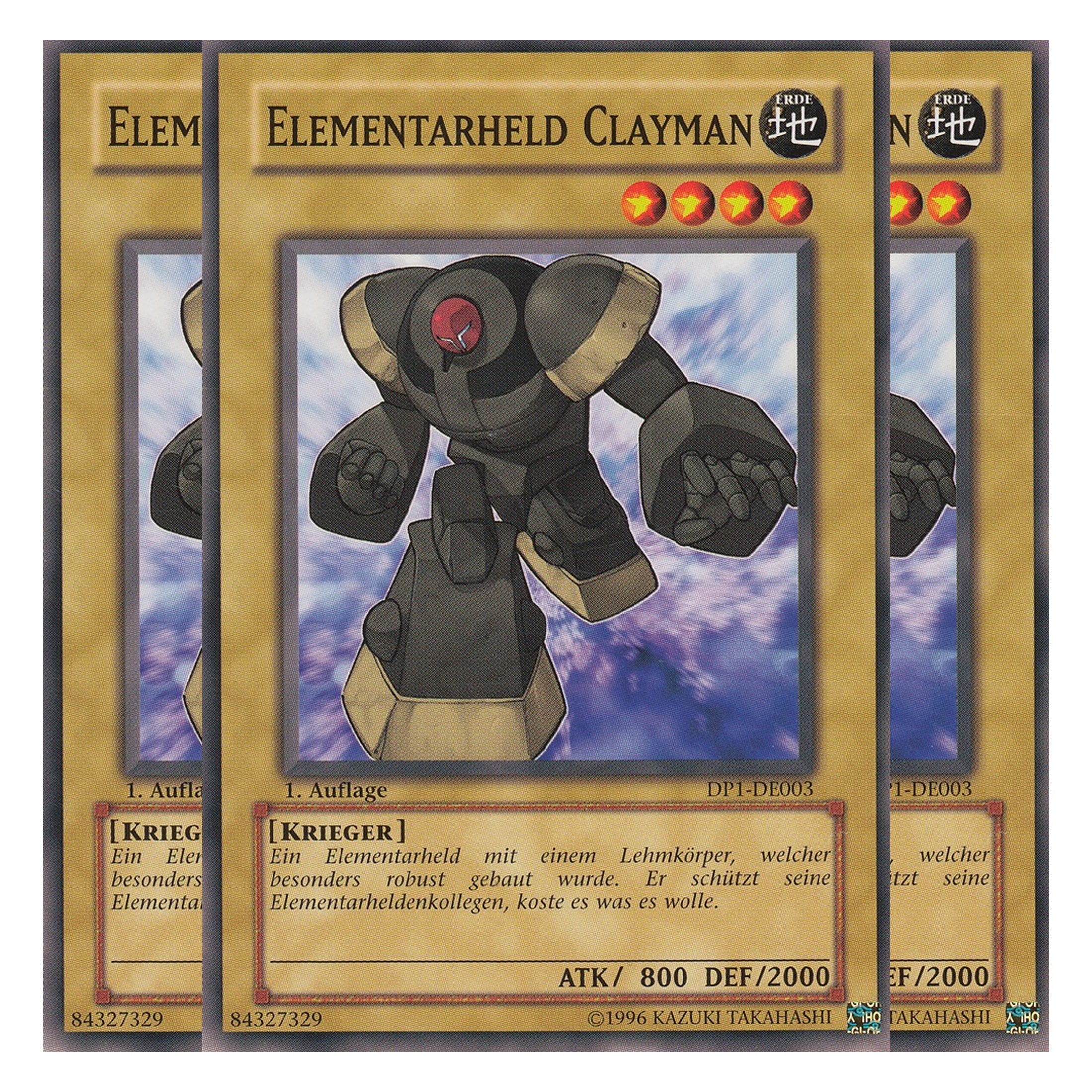 Elementarheld Clayman - DP1-DE003 - Common - Deutsch - Unlimitiert - Duelist Pack: Jaden Yuki - Playset (3 Kopien)