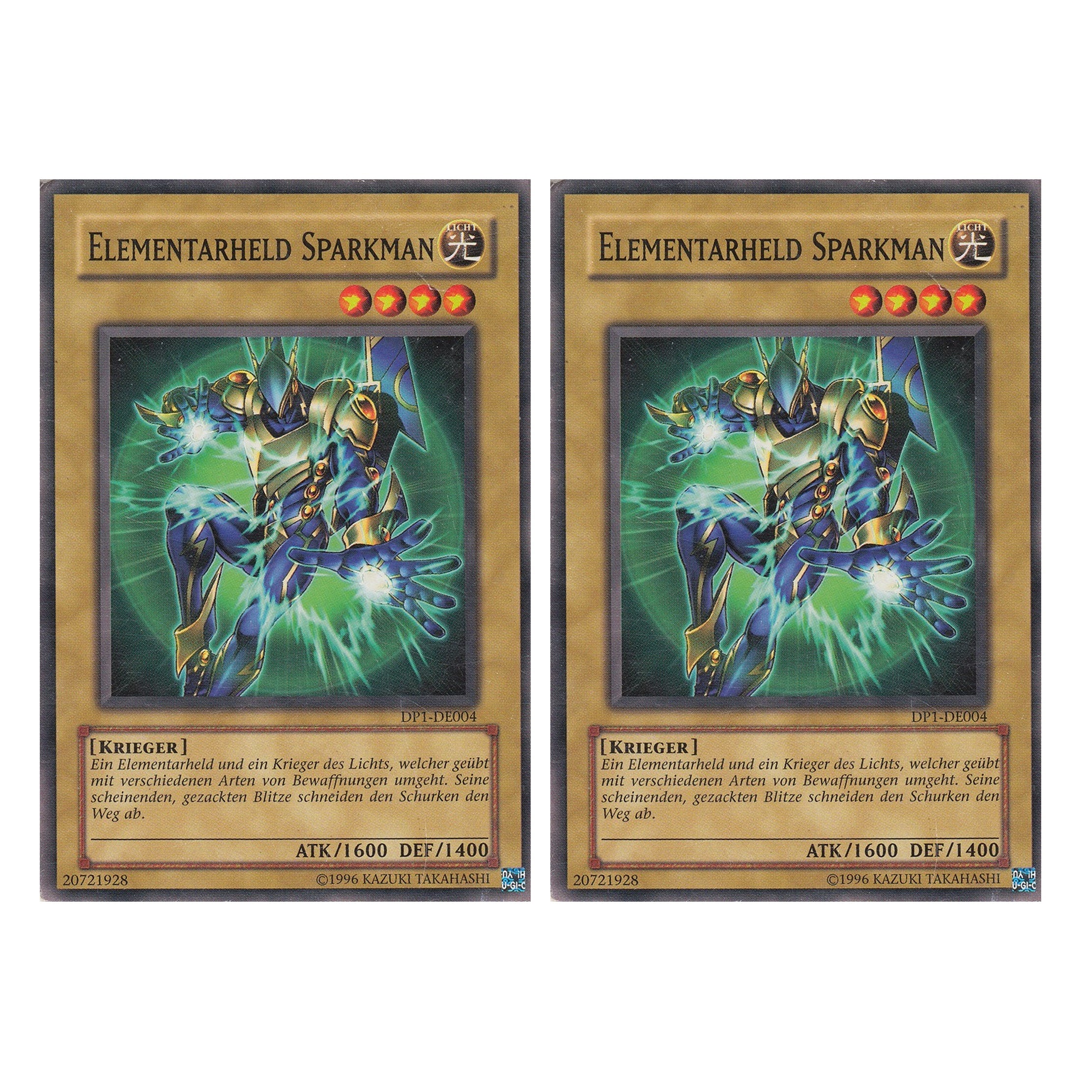 Elementarheld Sparkman - DP1-DE004 - Common - Deutsch - Unlimitiert - Duelist Pack: Jaden Yuki - Duo Set (2 Stück) - Yugioh