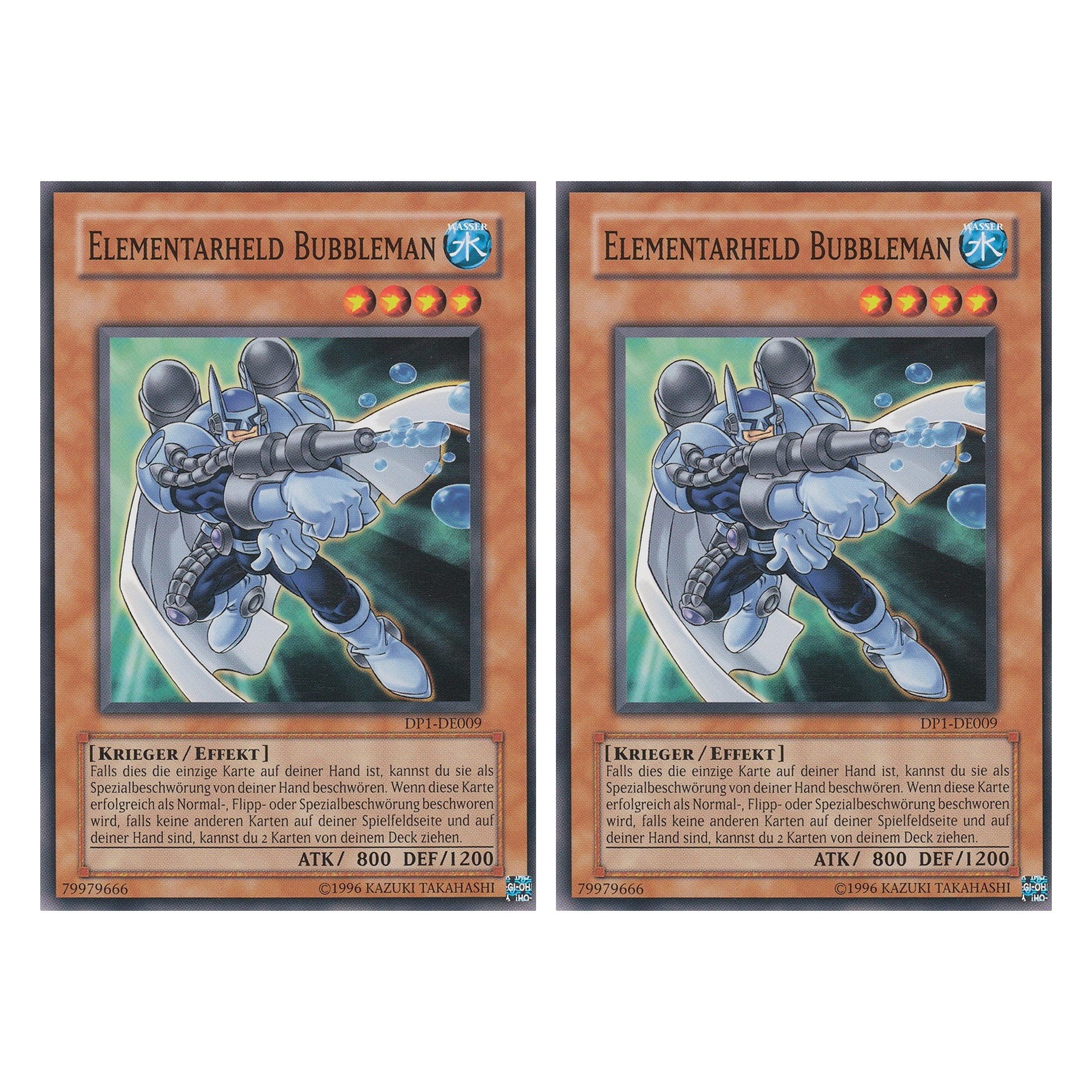 Elementarheld Bubbleman - DP1-DE009 - Common - Deutsch - Unlimitiert - Duelist Pack: Jaden Yuki - Duo Set (2 Stück) - Yugioh