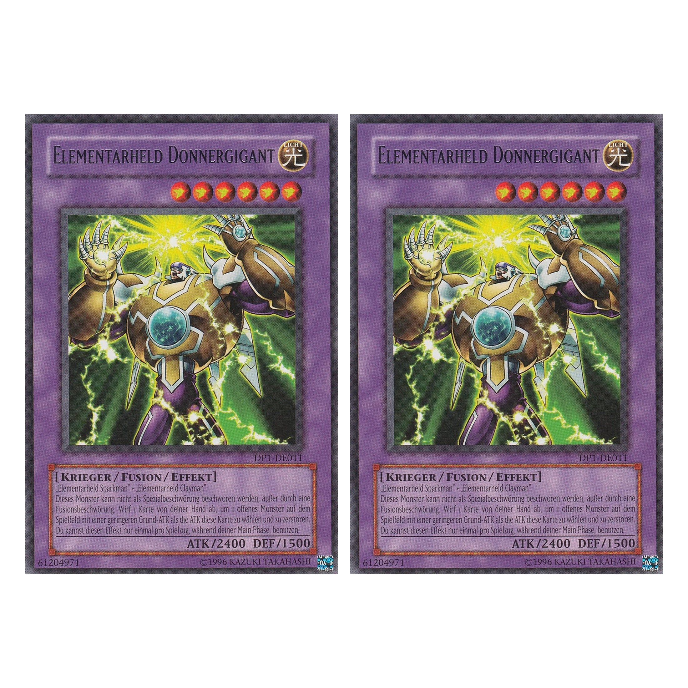 Elementarheld Donnergigant - DP1-DE011 - Rare - Deutsch - Unlimitiert - Duelist Pack: Jaden Yuki - Duo Set (2 Stück) - Yugioh