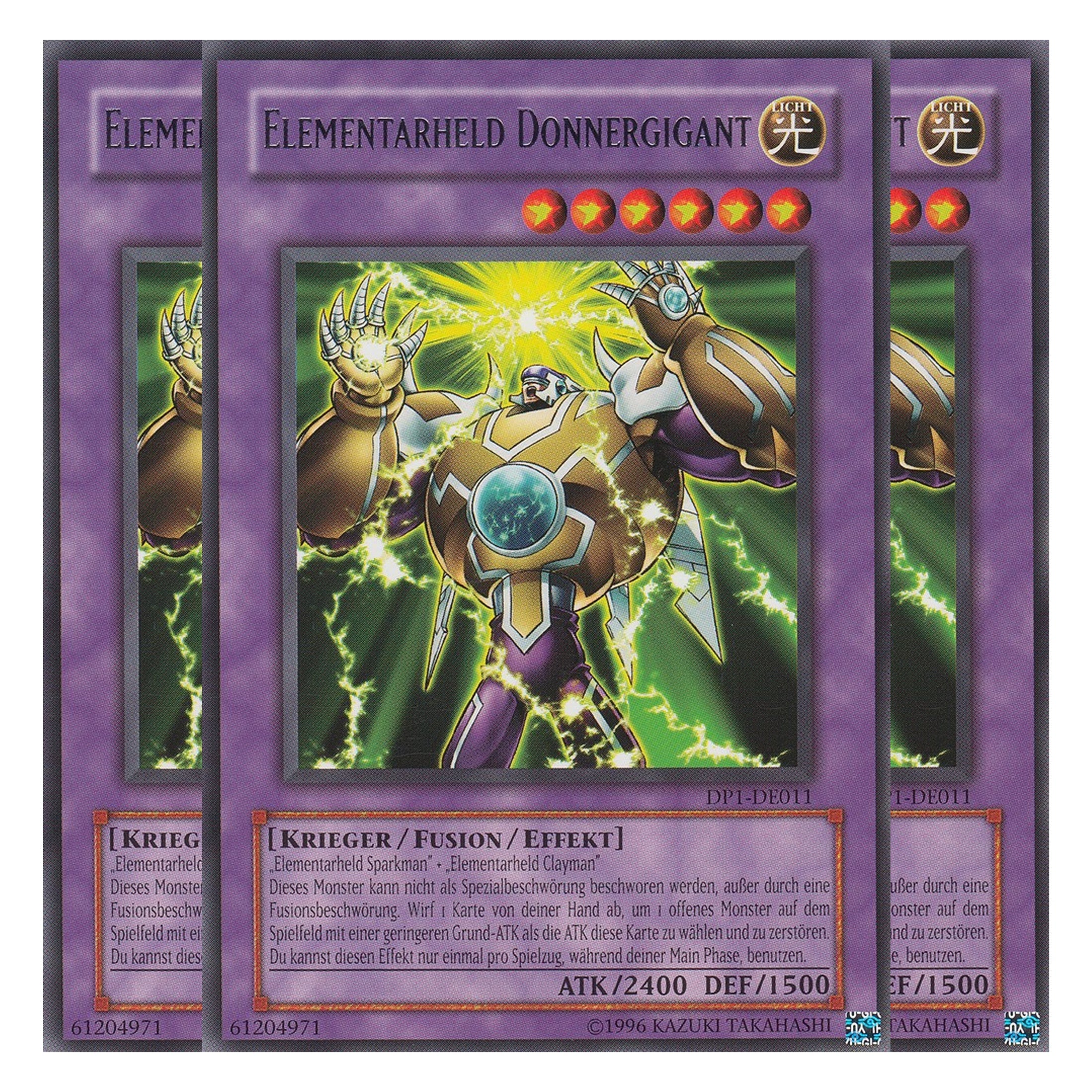 Elementarheld Donnergigant - DP1-DE011 - Rare - Deutsch - Unlimitiert - Duelist Pack: Jaden Yuki - Playset (3 Kopien)
