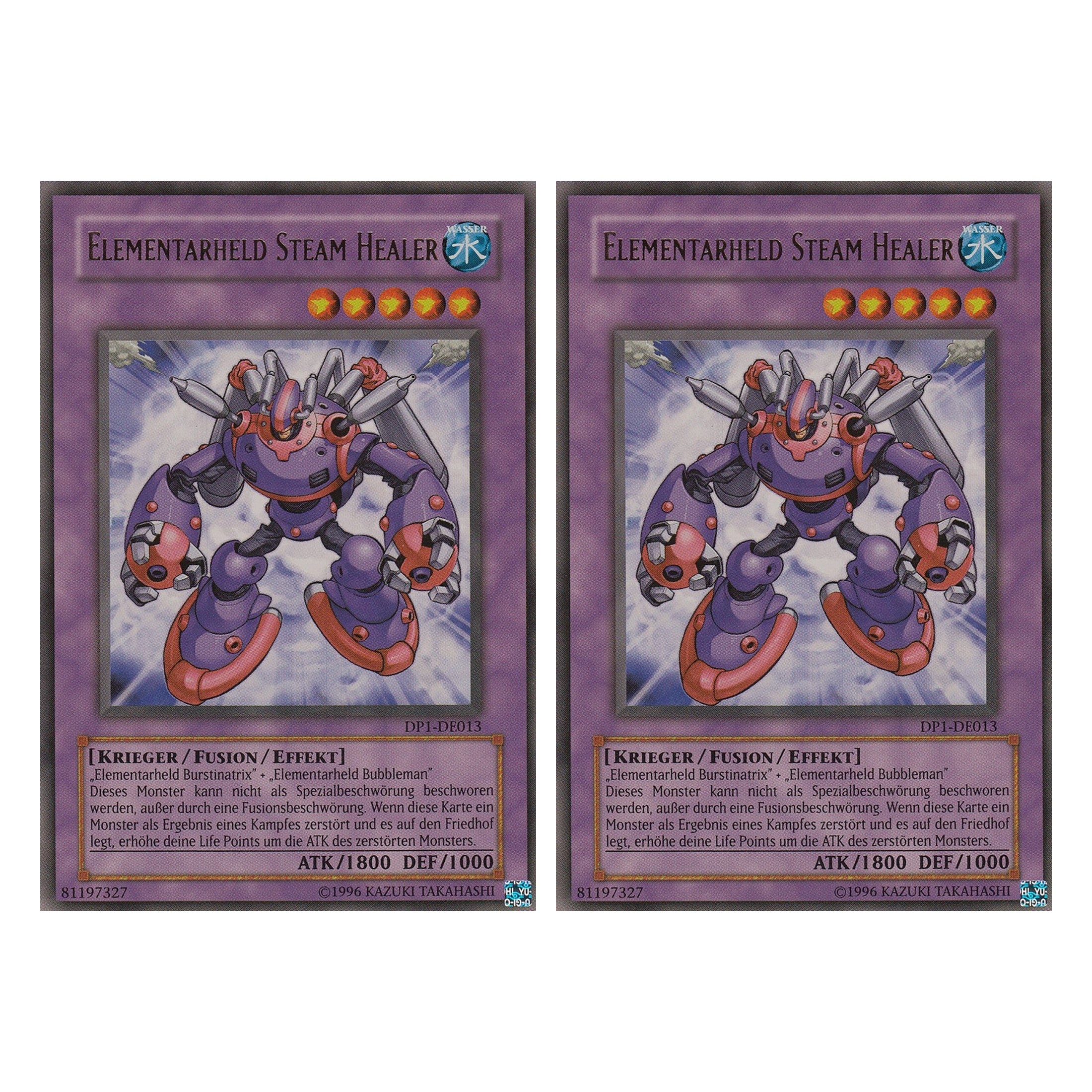 Elementarheld Steam Healer - DP1-DE013 - Ultra Rare - Deutsch - Unlimitiert - Duelist Pack: Jaden Yuki - Duo Set (2 Stück) - Yugioh